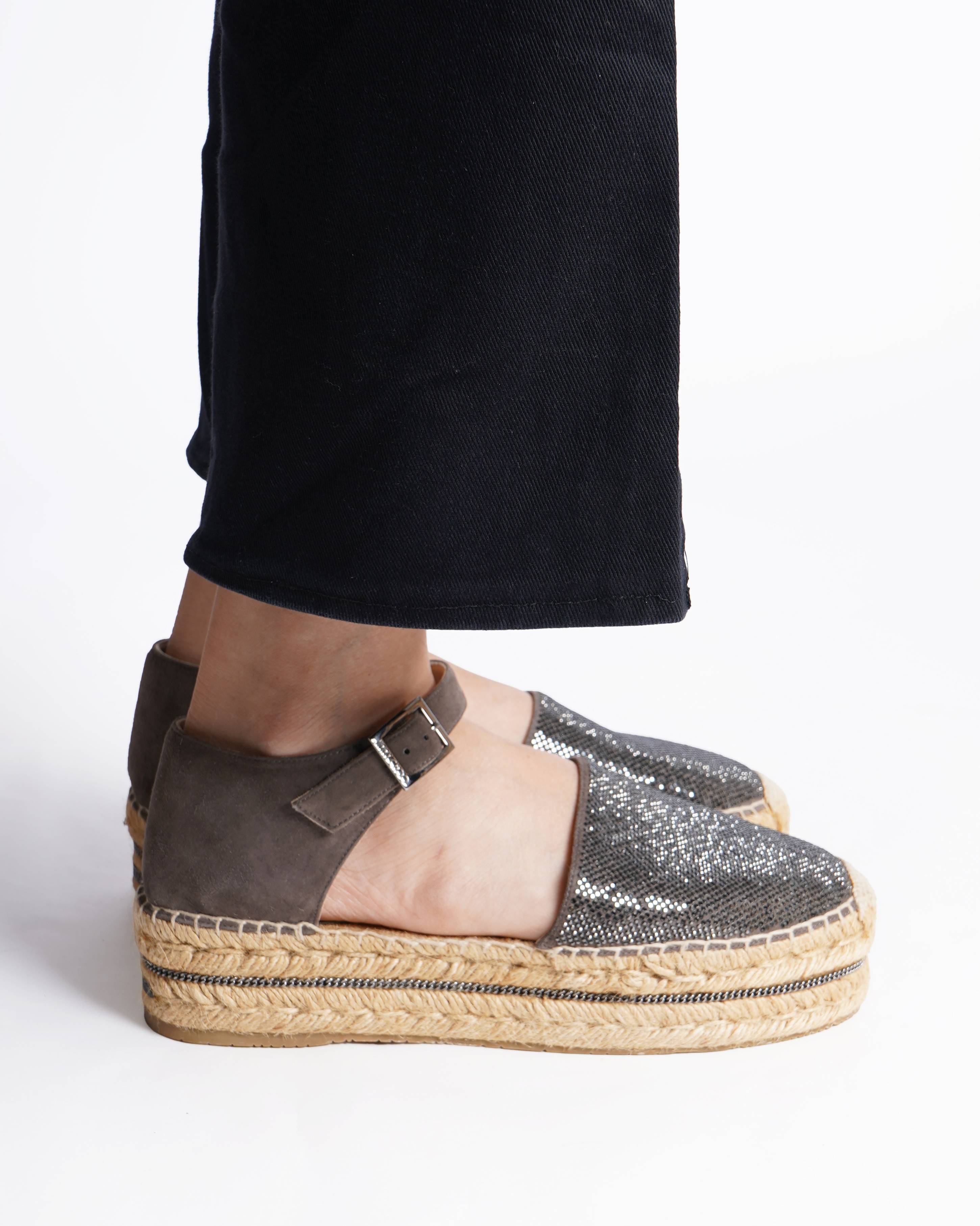 Jimmy Choo
Suede Delphine Ankle Strap Espadrille Platform Sandals