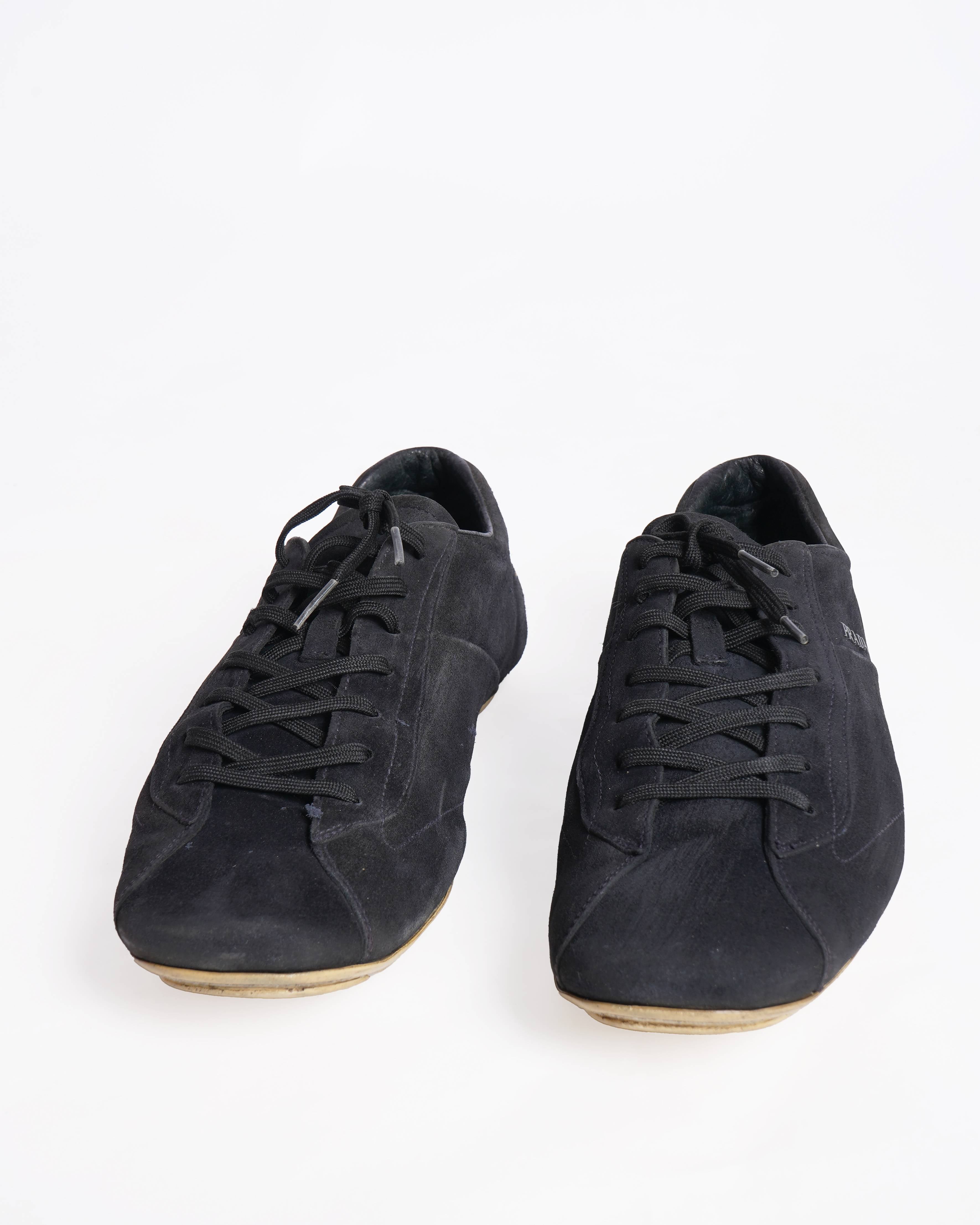 Prada Suede Lace Up Sneakers