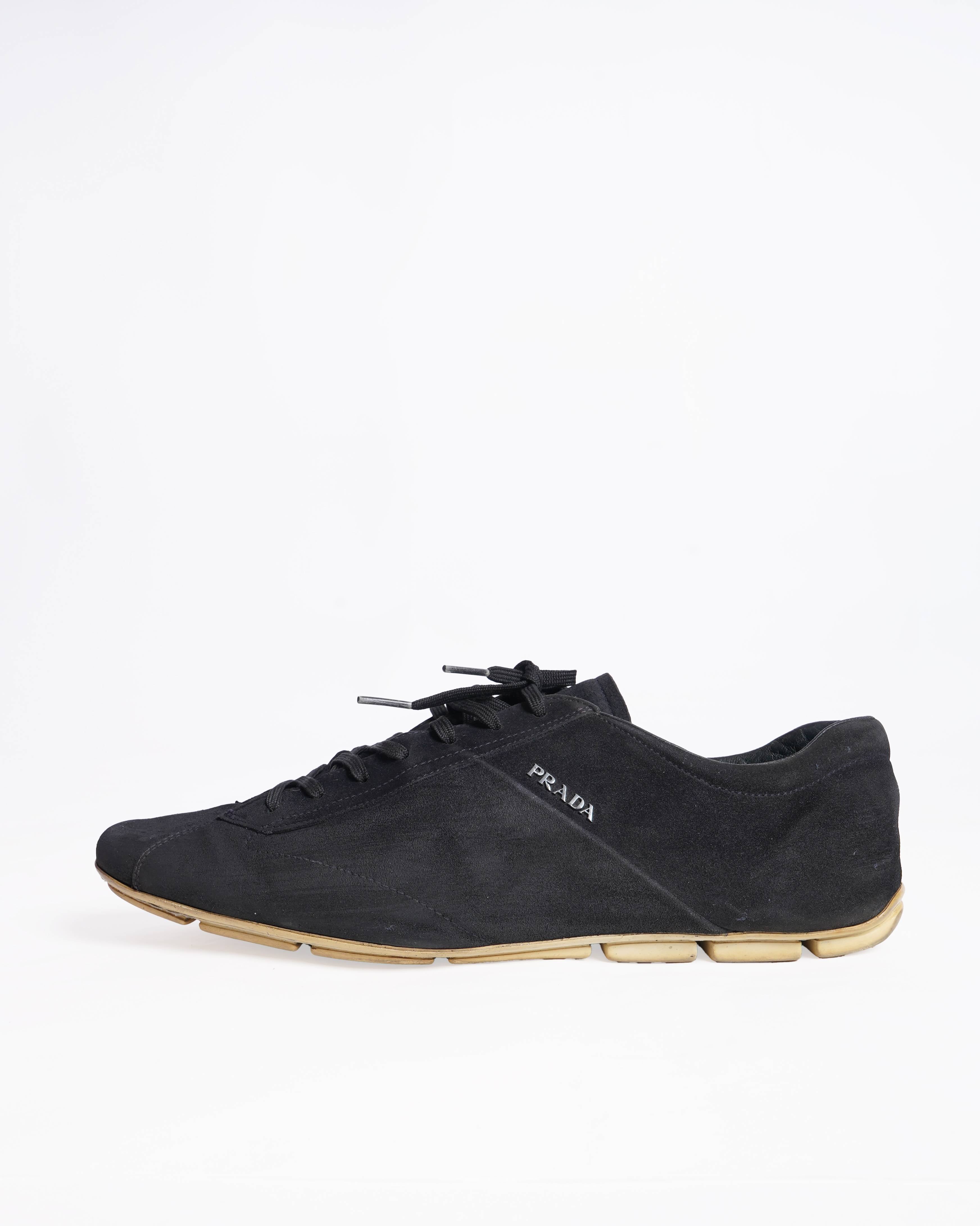 Prada Suede Lace Up Sneakers