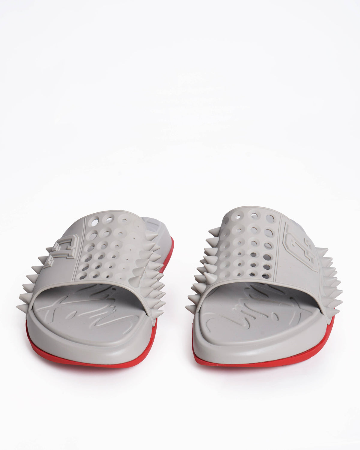 Christian Louboutin Take It Easy Slides Grey Rubber Size 9 US New Christian Louboutin Men main image 4