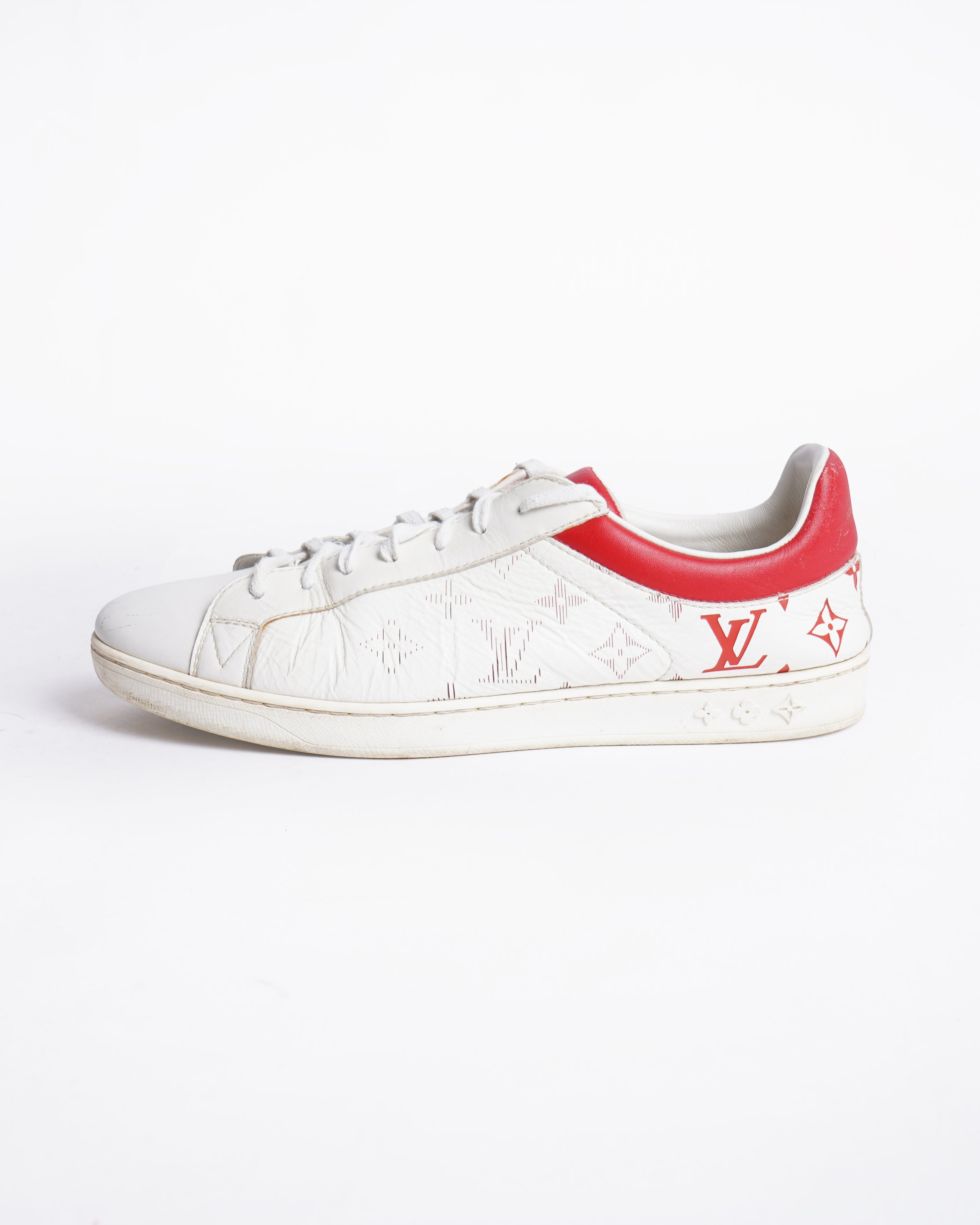 Louis Vuitton red monogram luxembourg sneakers