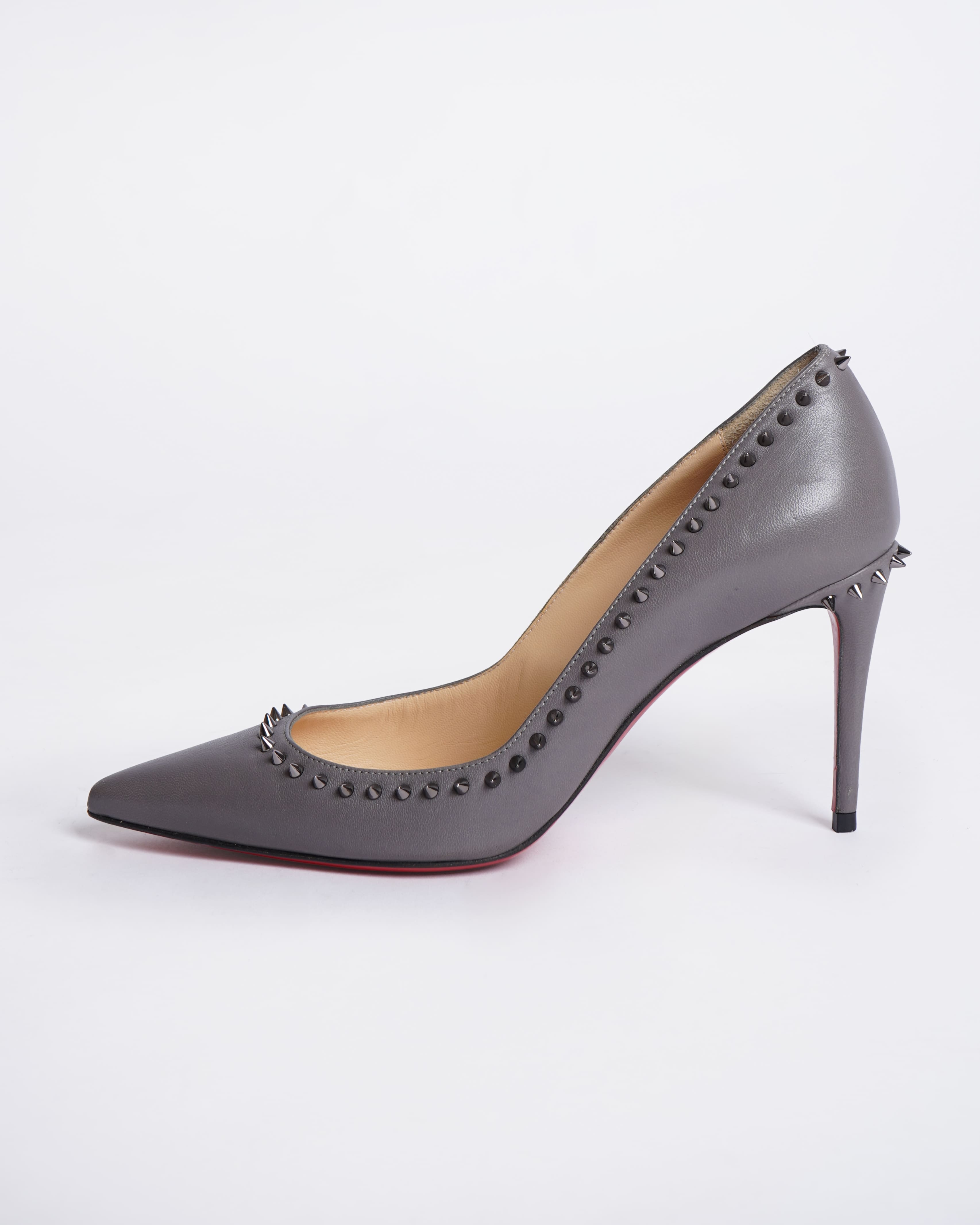 Christian Louboutin Spike Heels In Grey