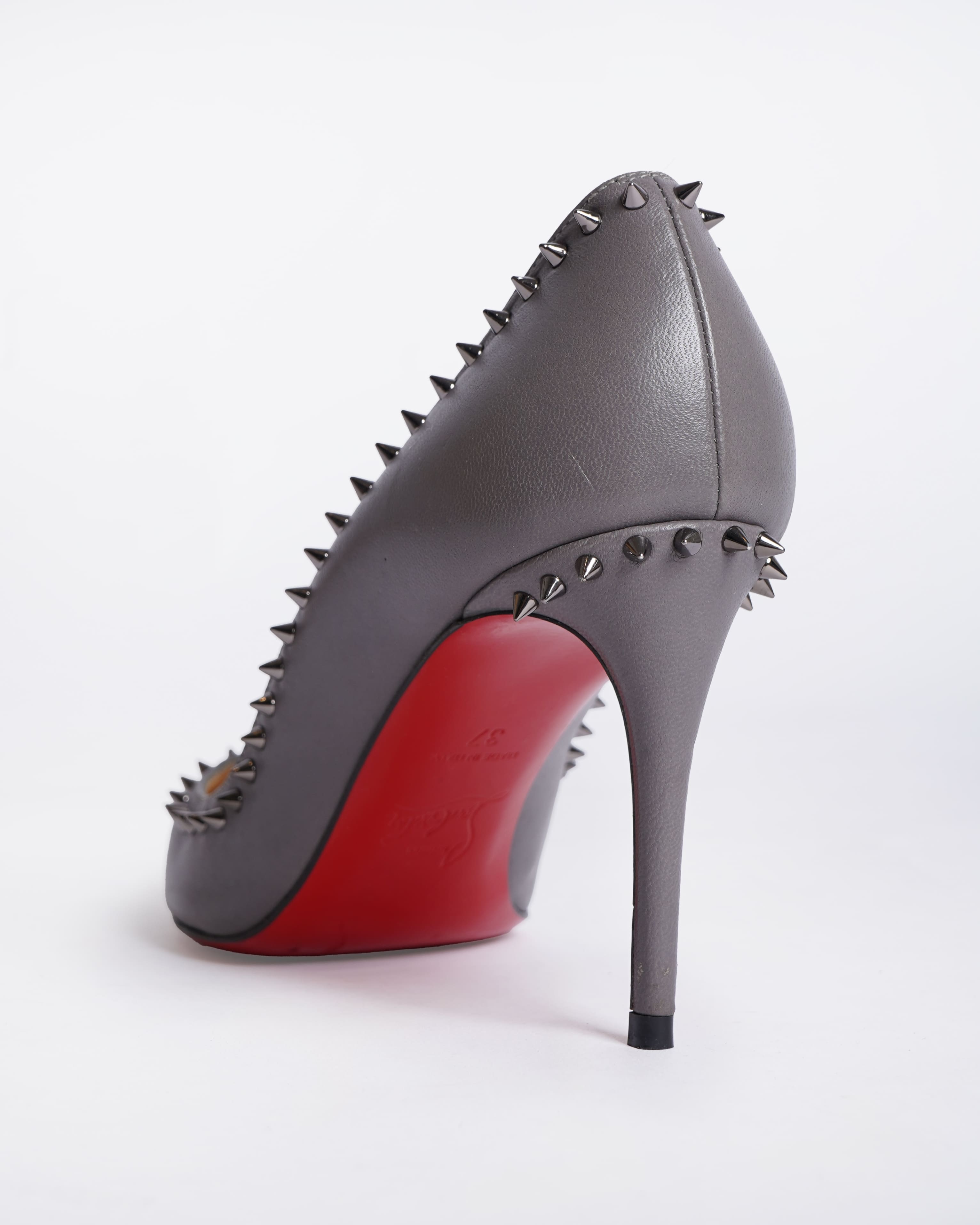 Christian Louboutin Spike Heels In Grey