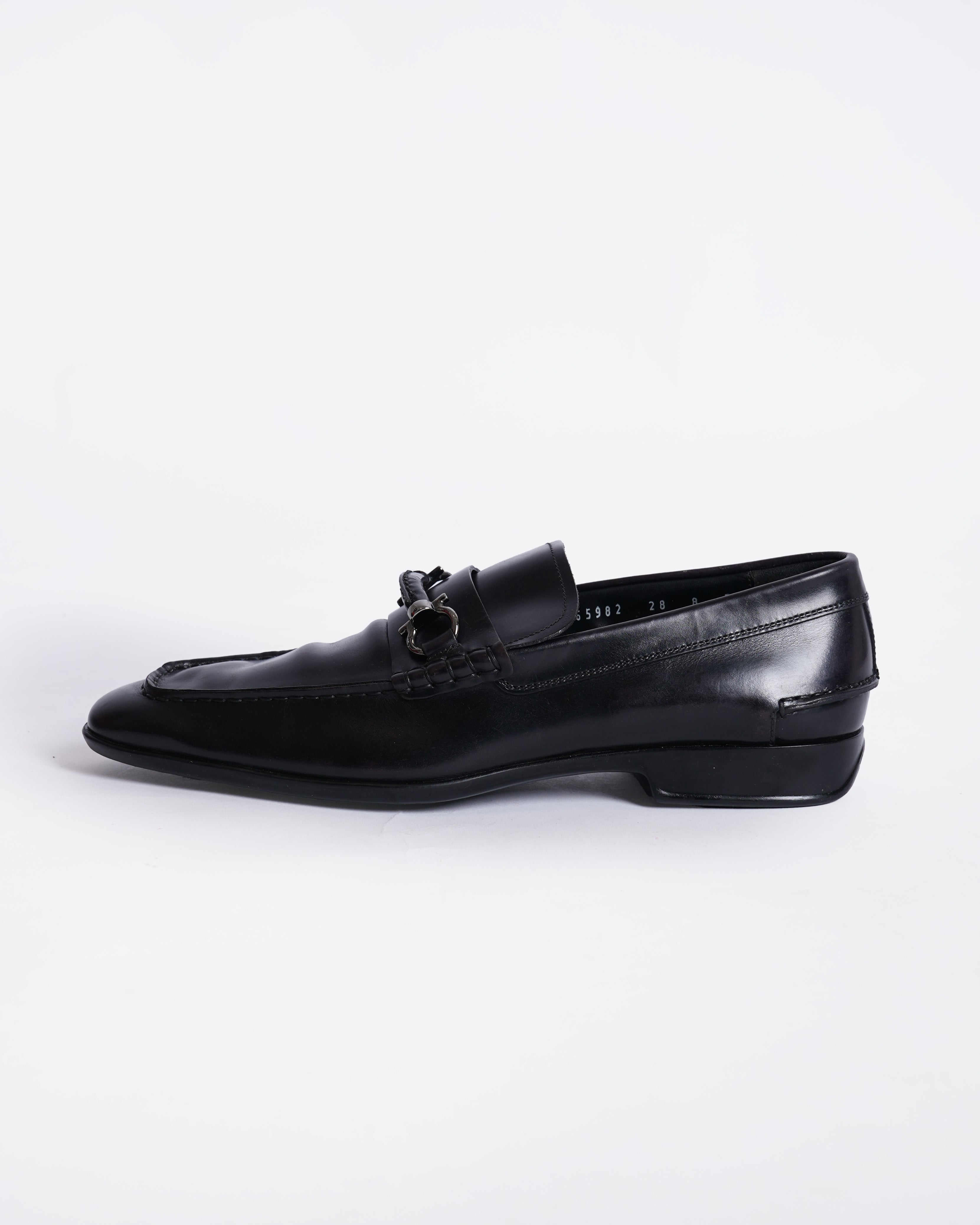 Salvatore Ferragamo Black Leather Loafers Shoes