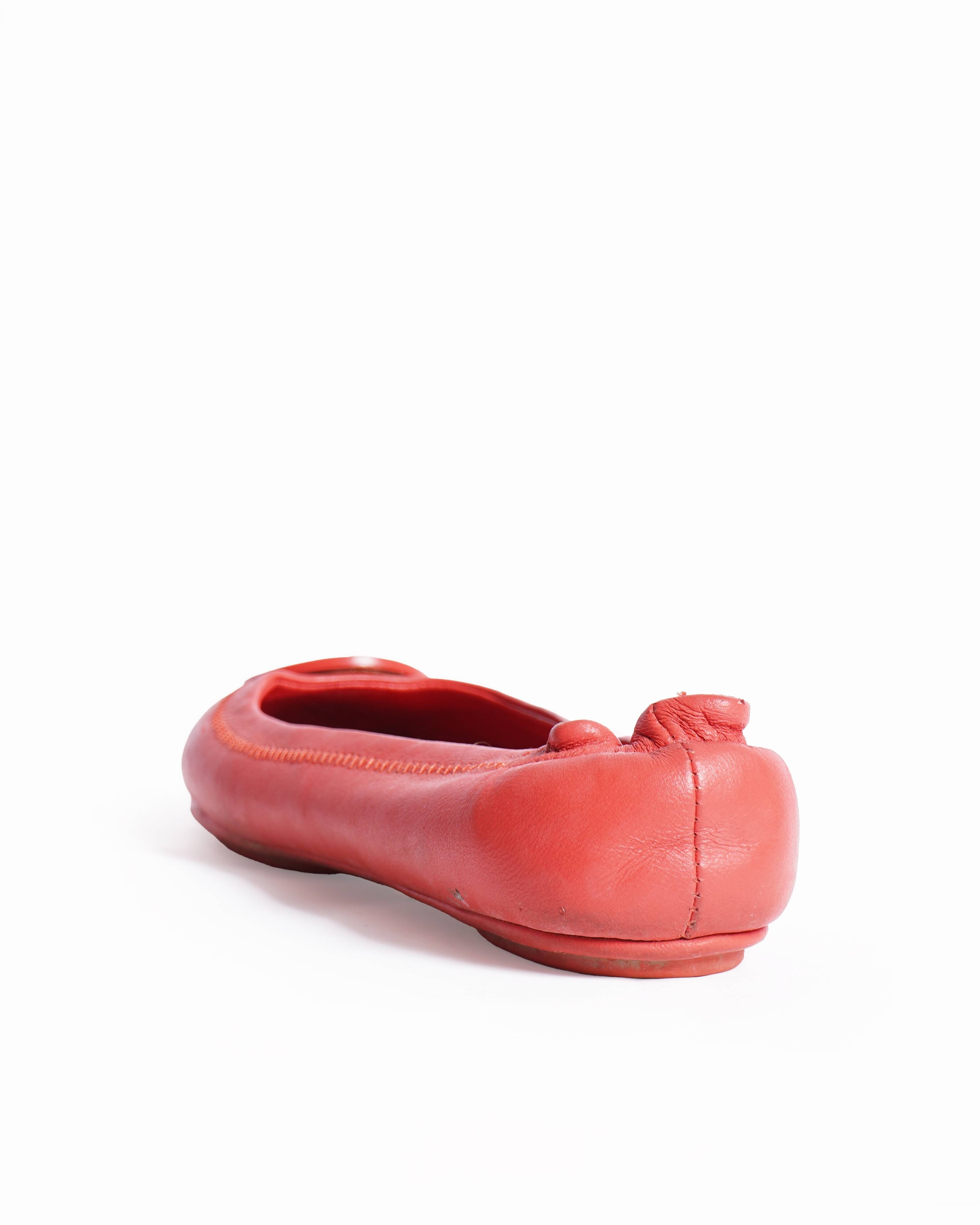 Tory burch orange ballet flats