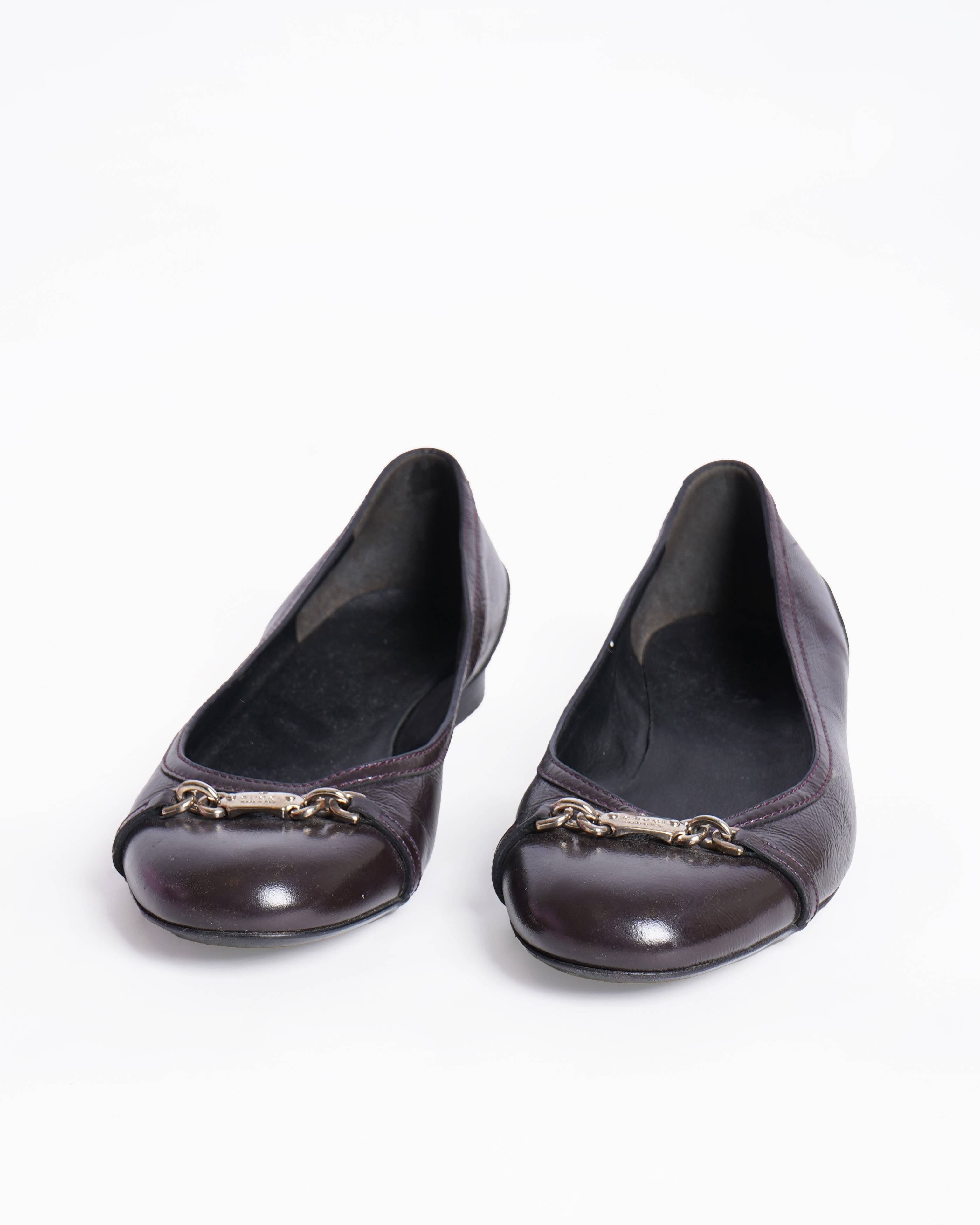 Gucci brown leather ballet flats