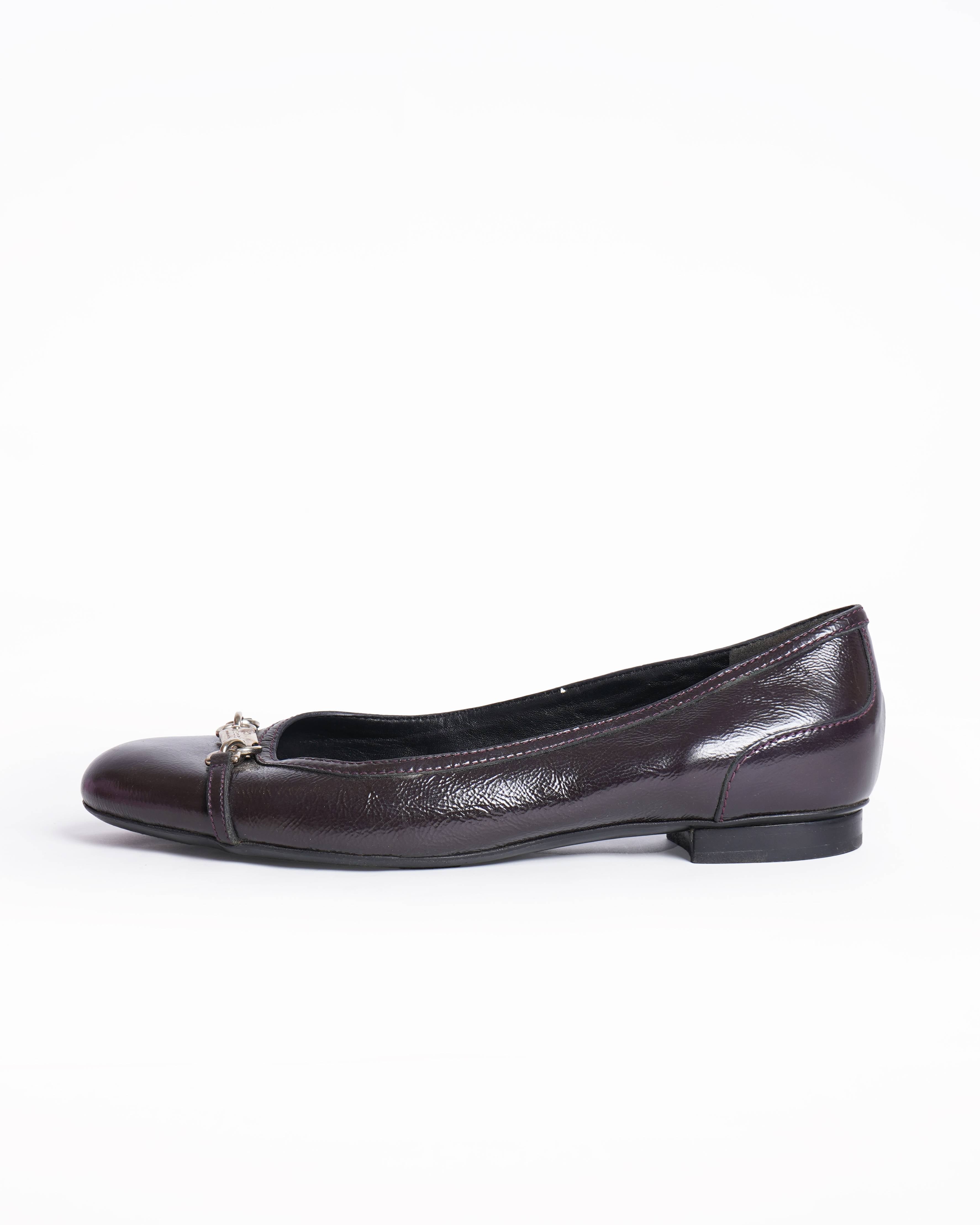 Gucci brown leather ballet flats