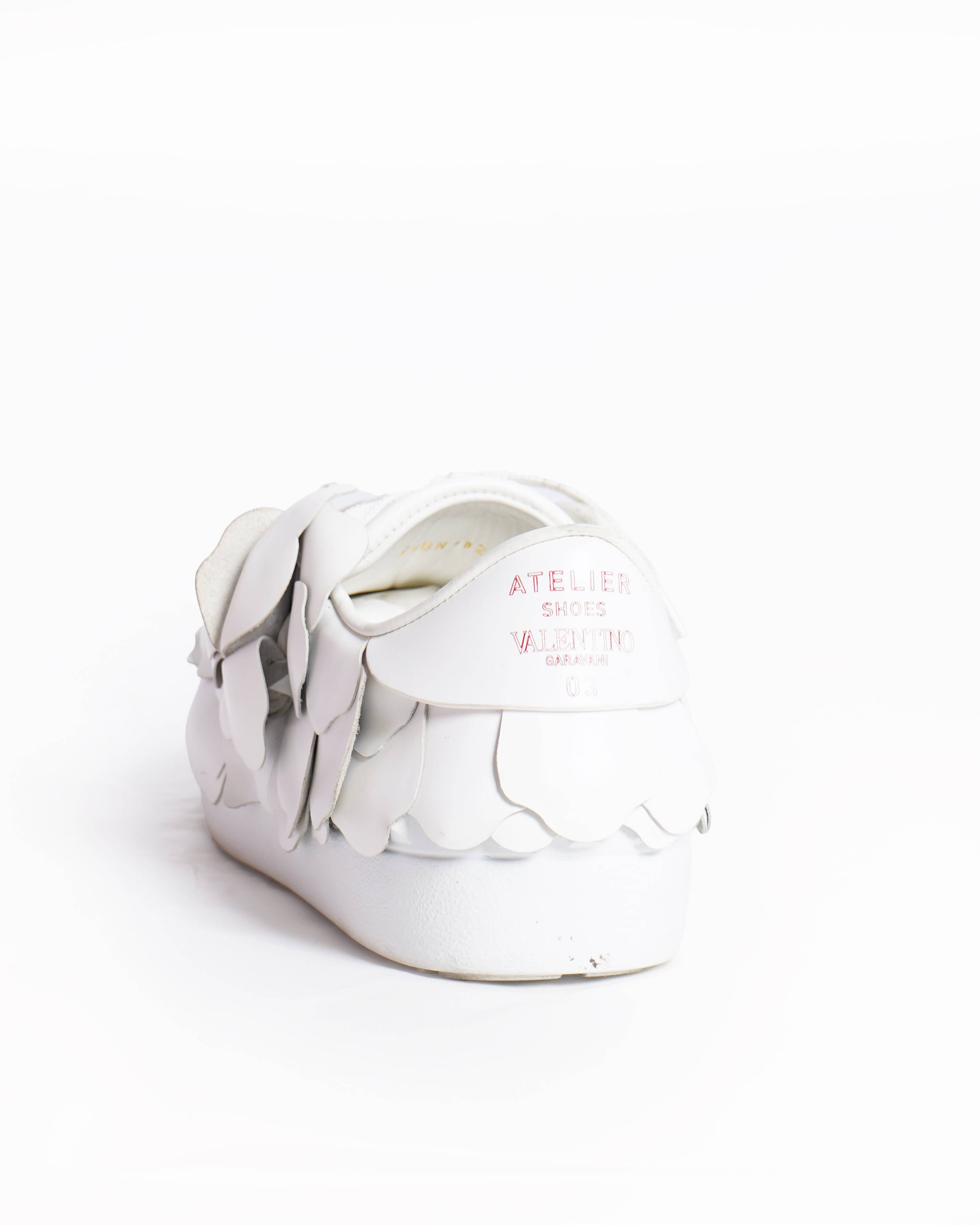 Valentino garavani atelier leather rose floral sneakers