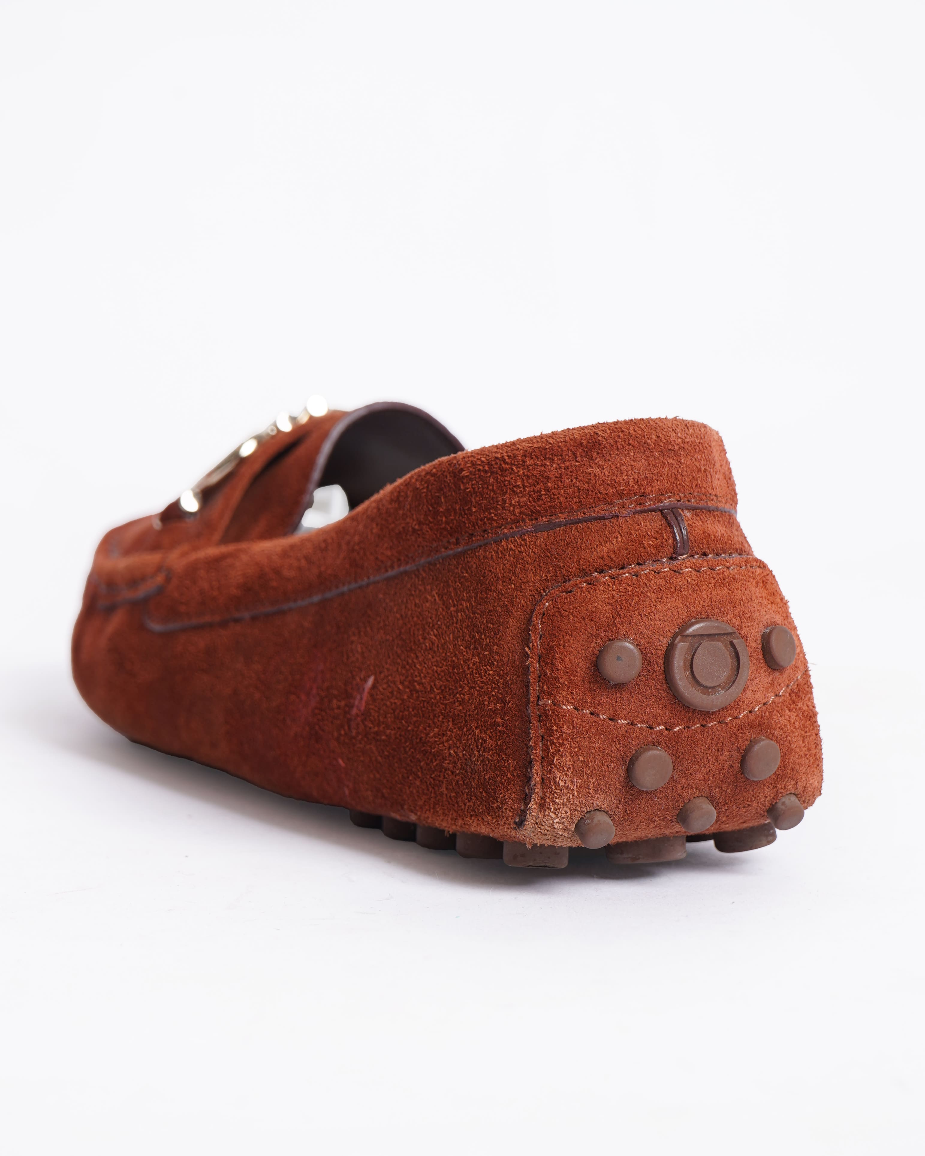 Salvatore Ferragamo Suede Women's Loafers In Rustic Orange