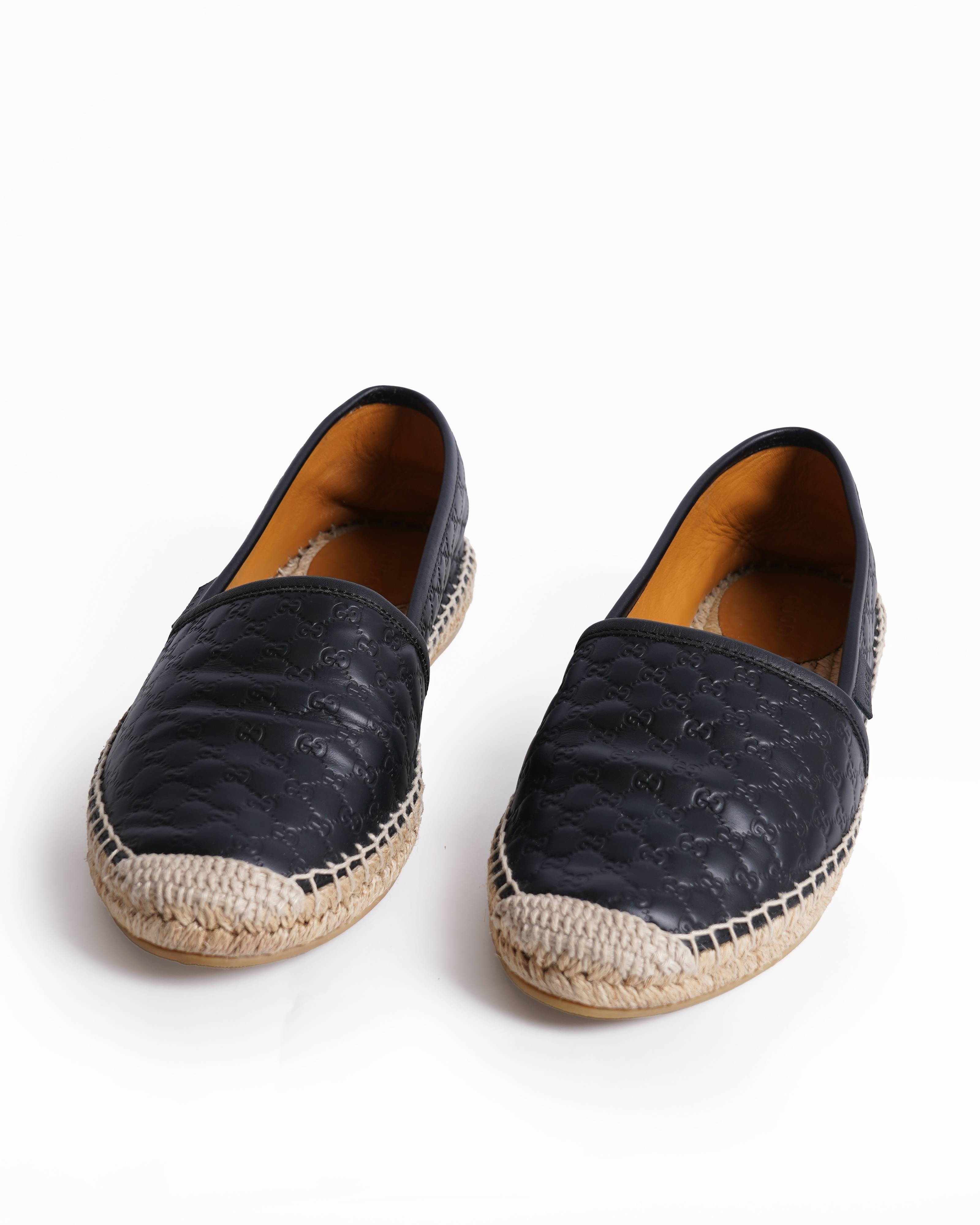 Gucci Nero micro Guccissima Leather Espadrilles Unisex