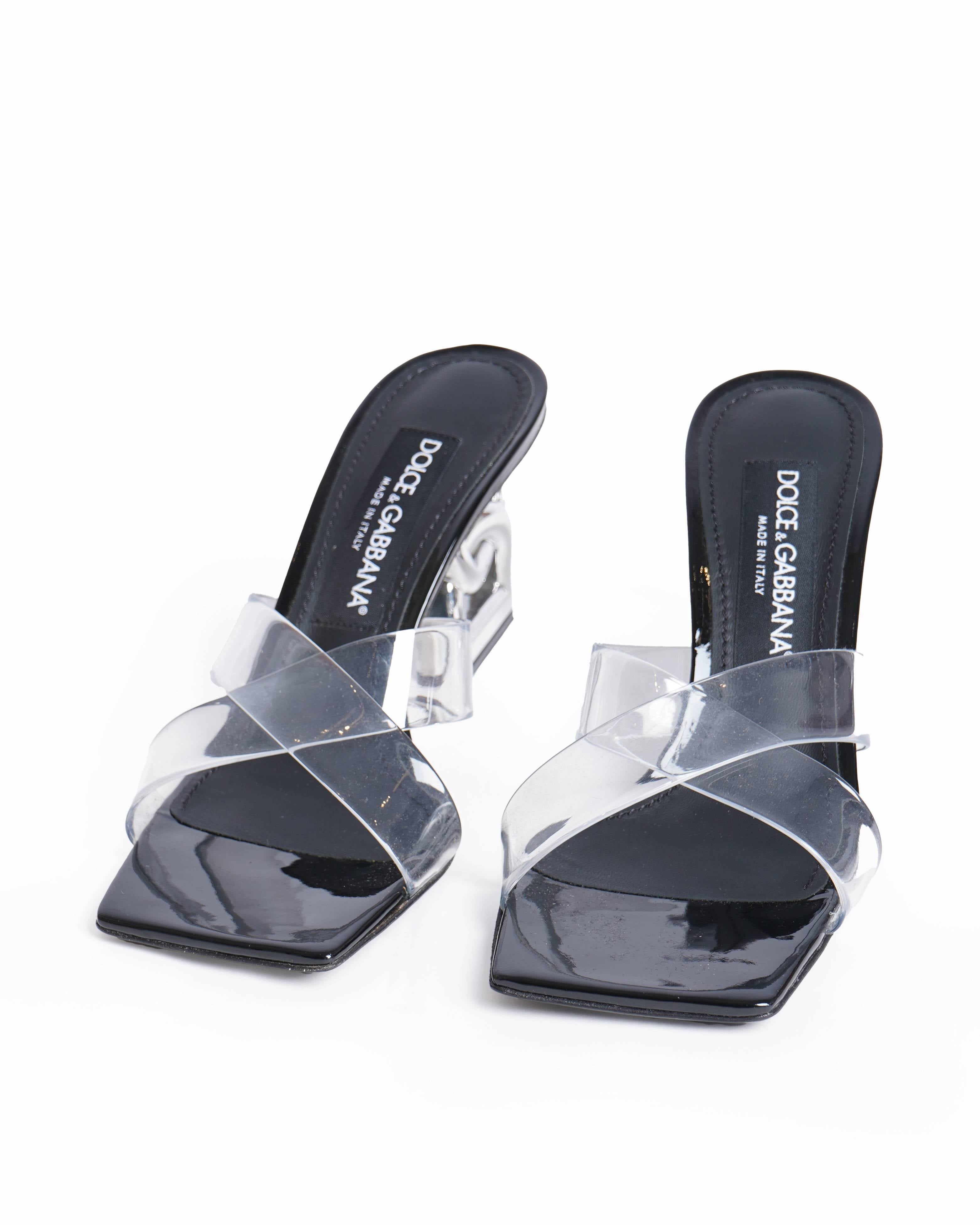 New Dolce & Gabbana PVC mules with DG pop heel