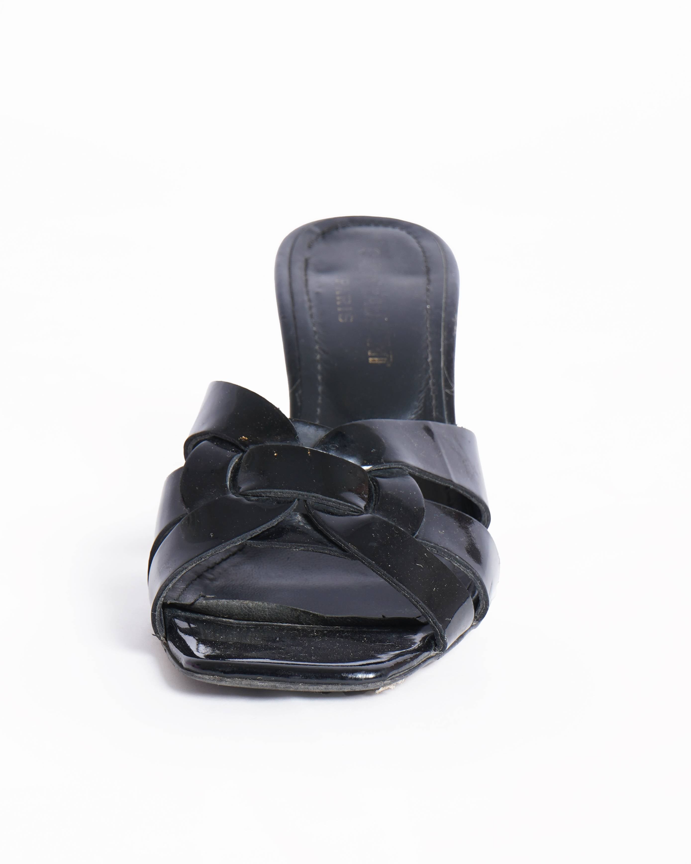 Saint Laurent Black Patent Leather Heels