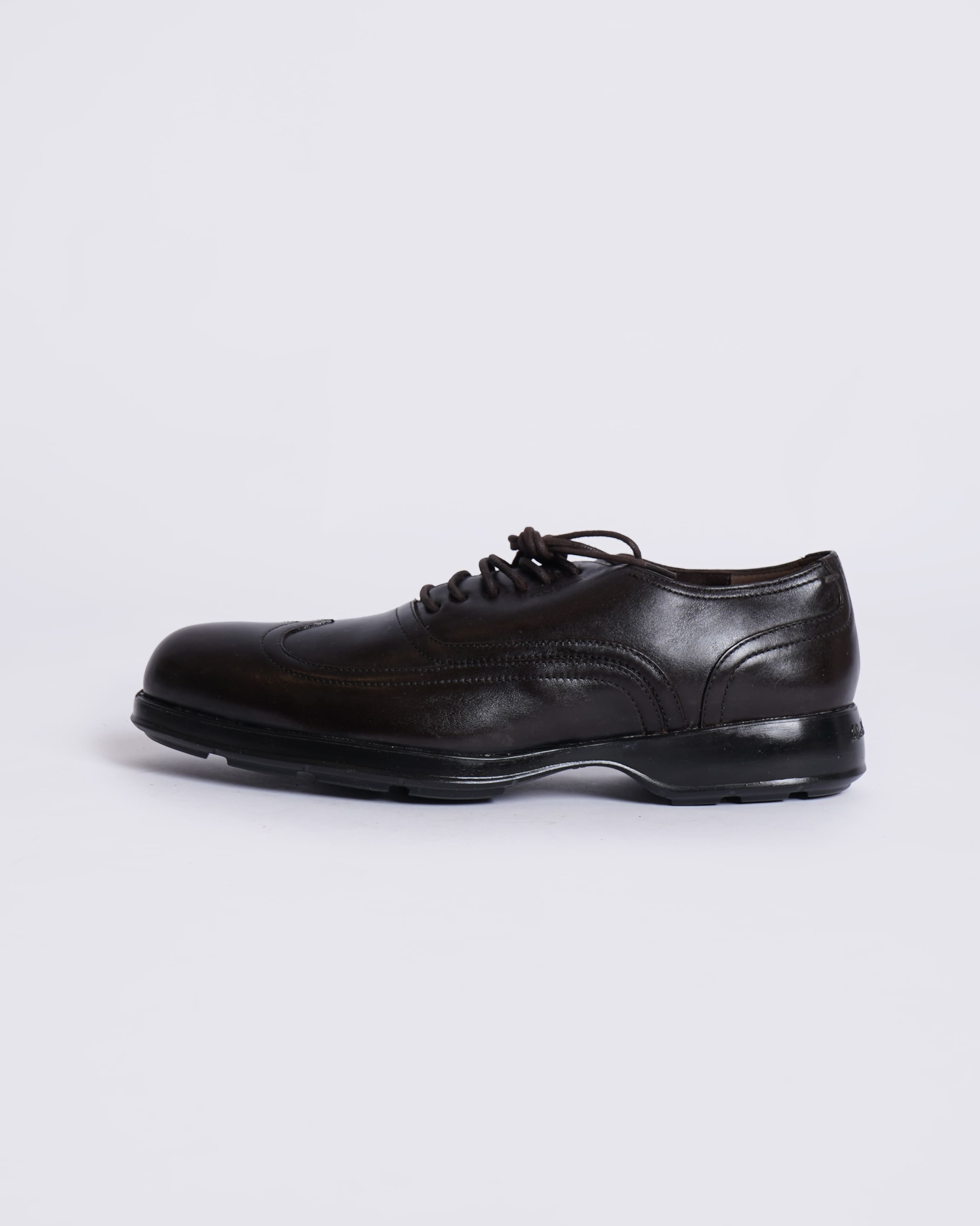 New Salvatore Ferragamo Men's lace up loafers in Dark Brown