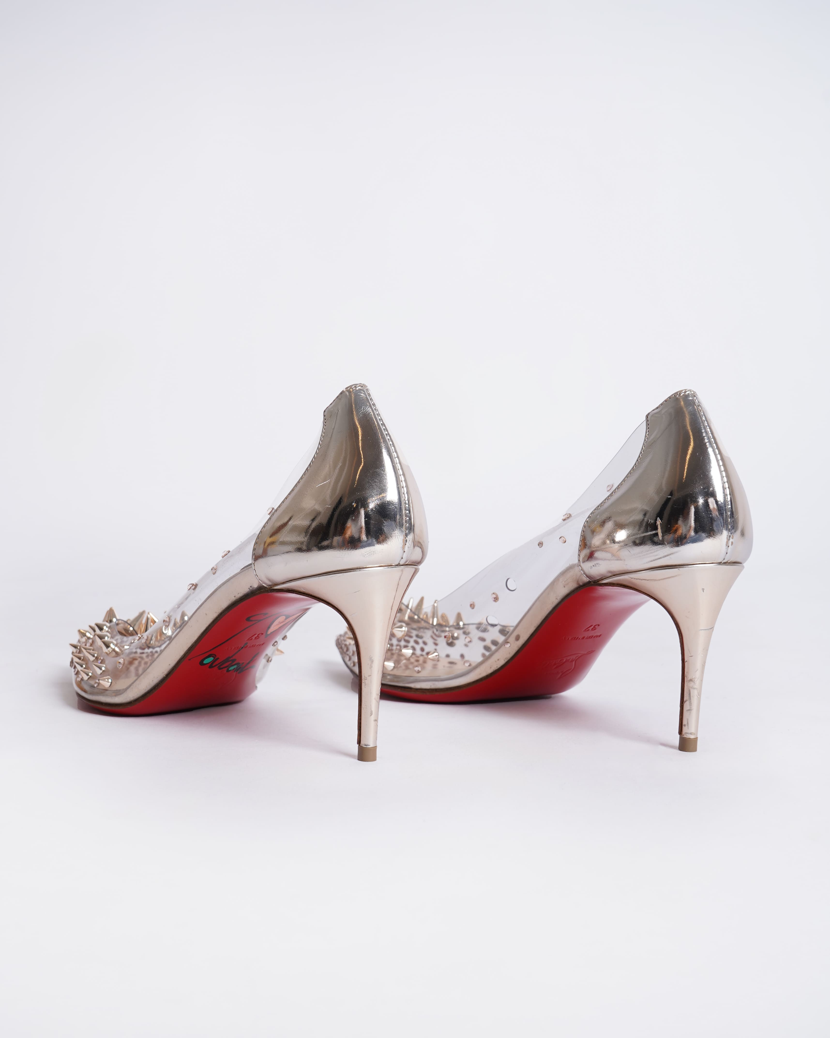 Christian Louboutin Grotika PVC Spike Crystal Pumps
