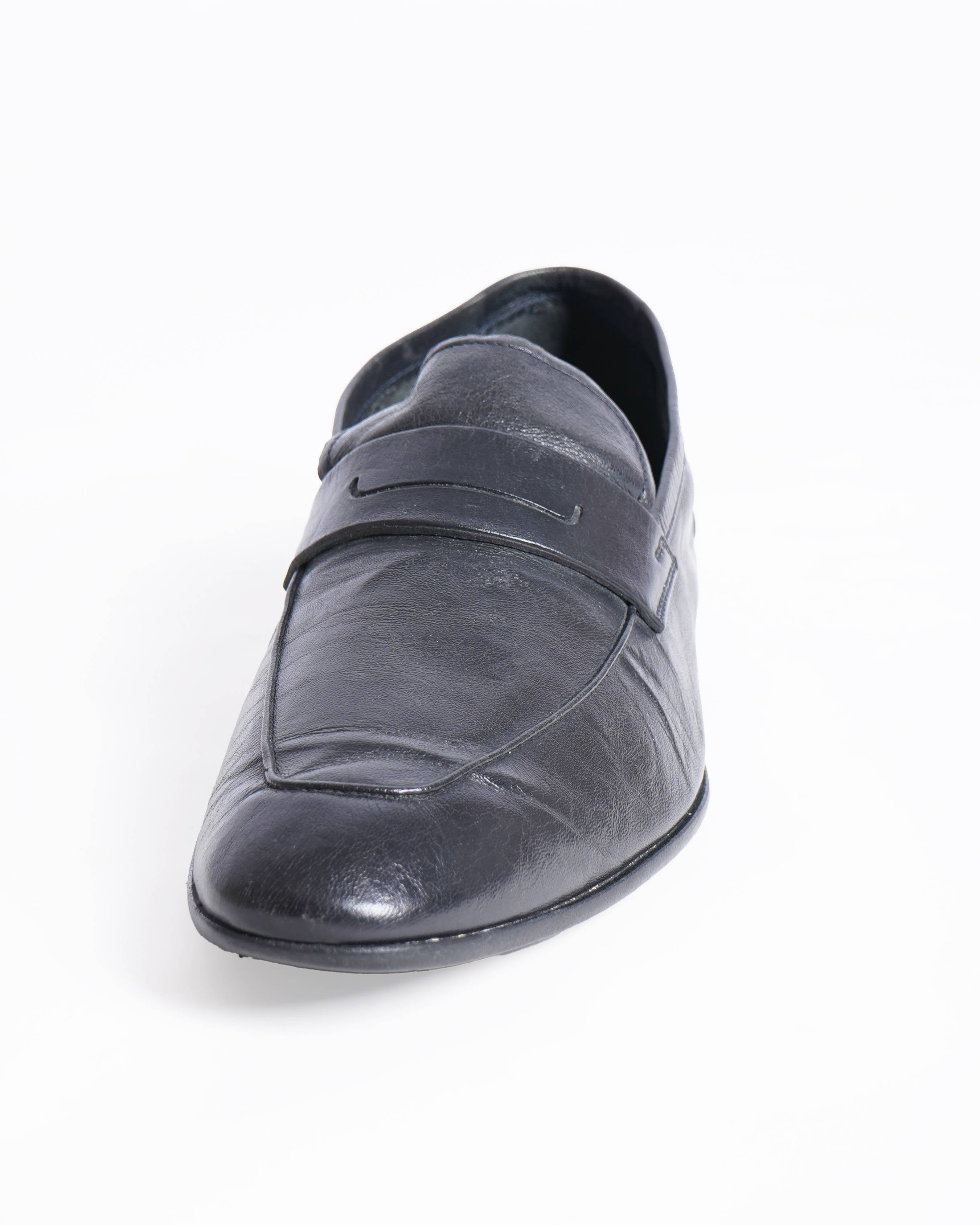 Berluti Lorenzo Kangaroo Loafers in Black Leather