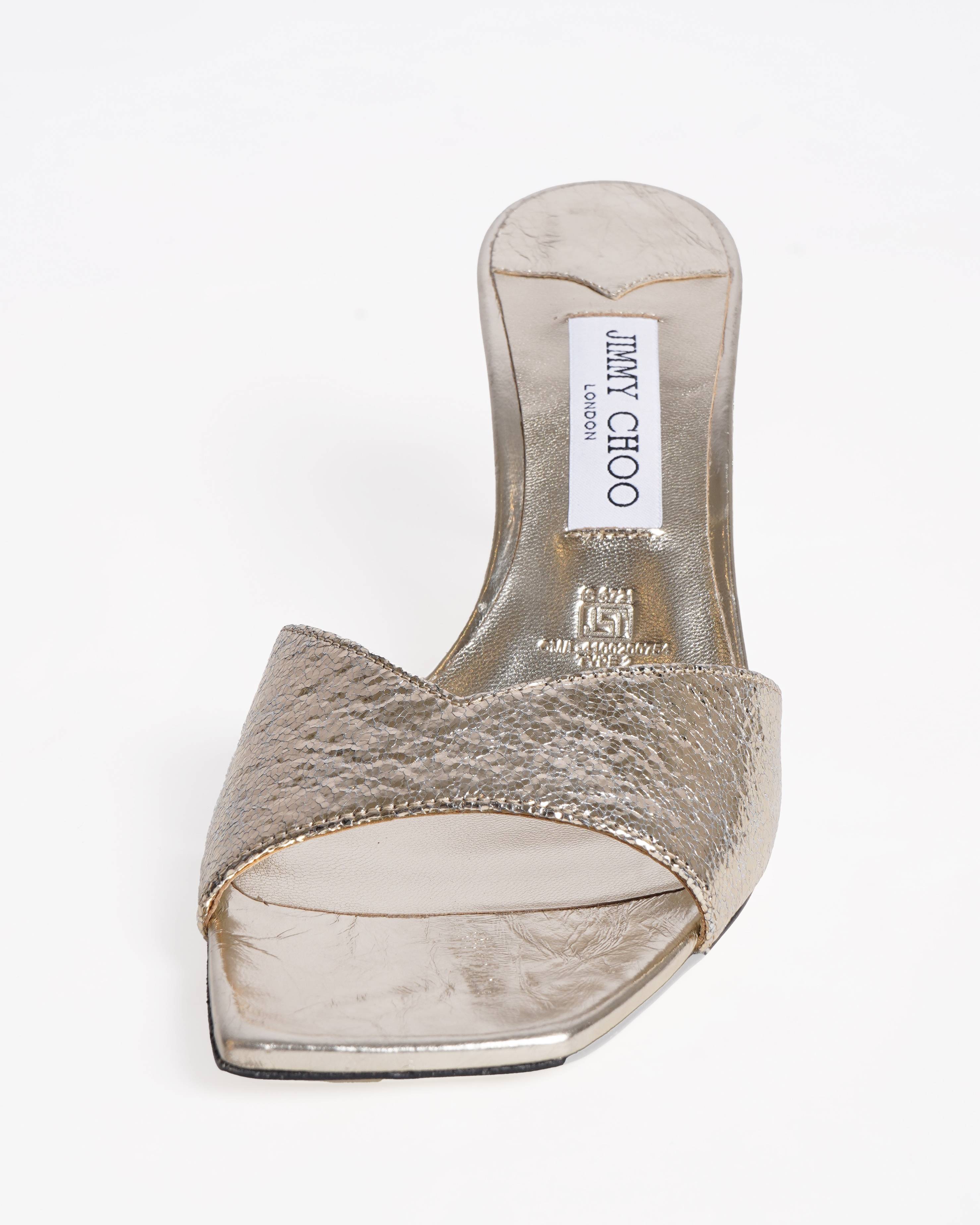 Jimmy choo skye metallic heels