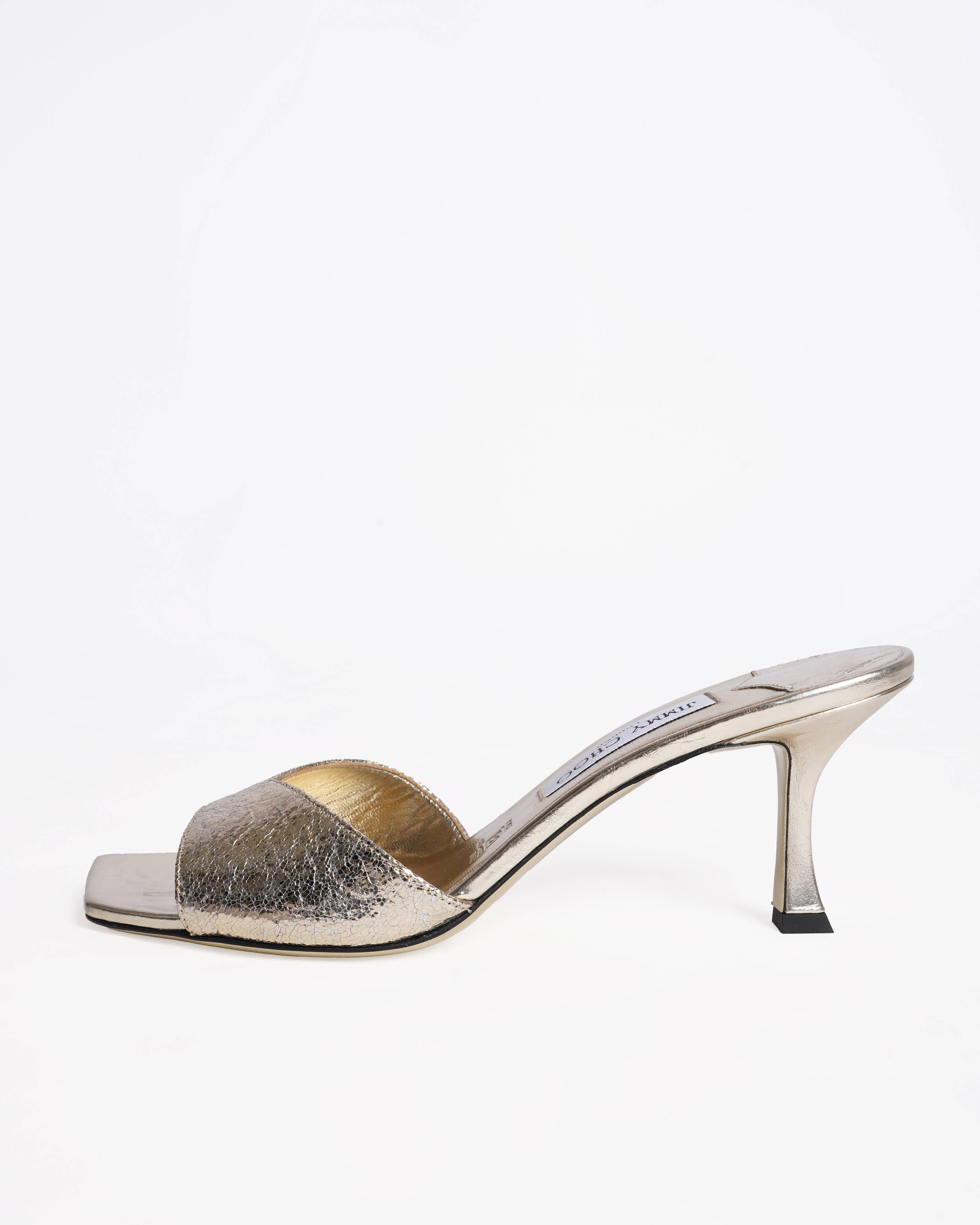 Jimmy choo skye metallic heels