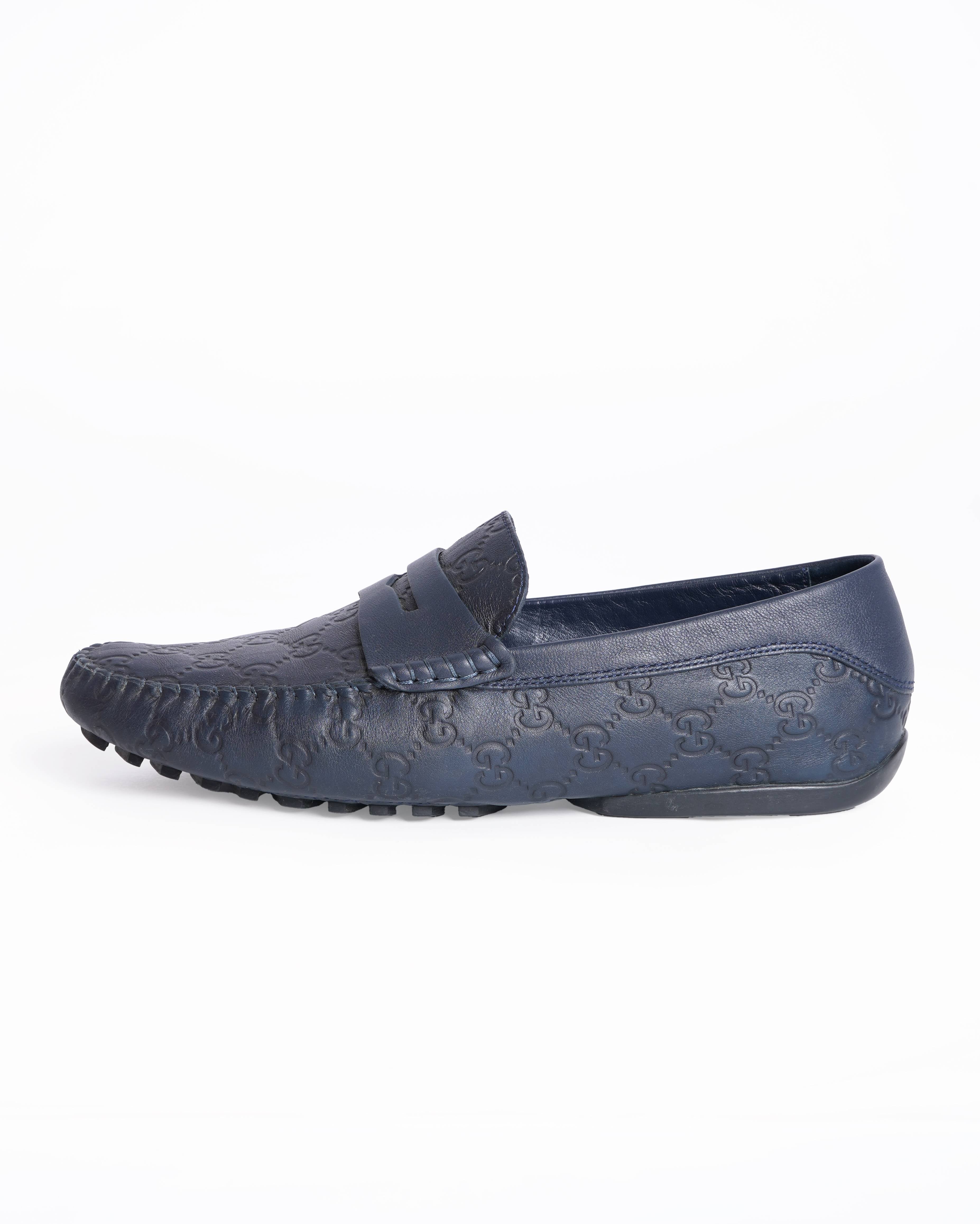 Gucci Guccissima Men's Loafers In navy blue