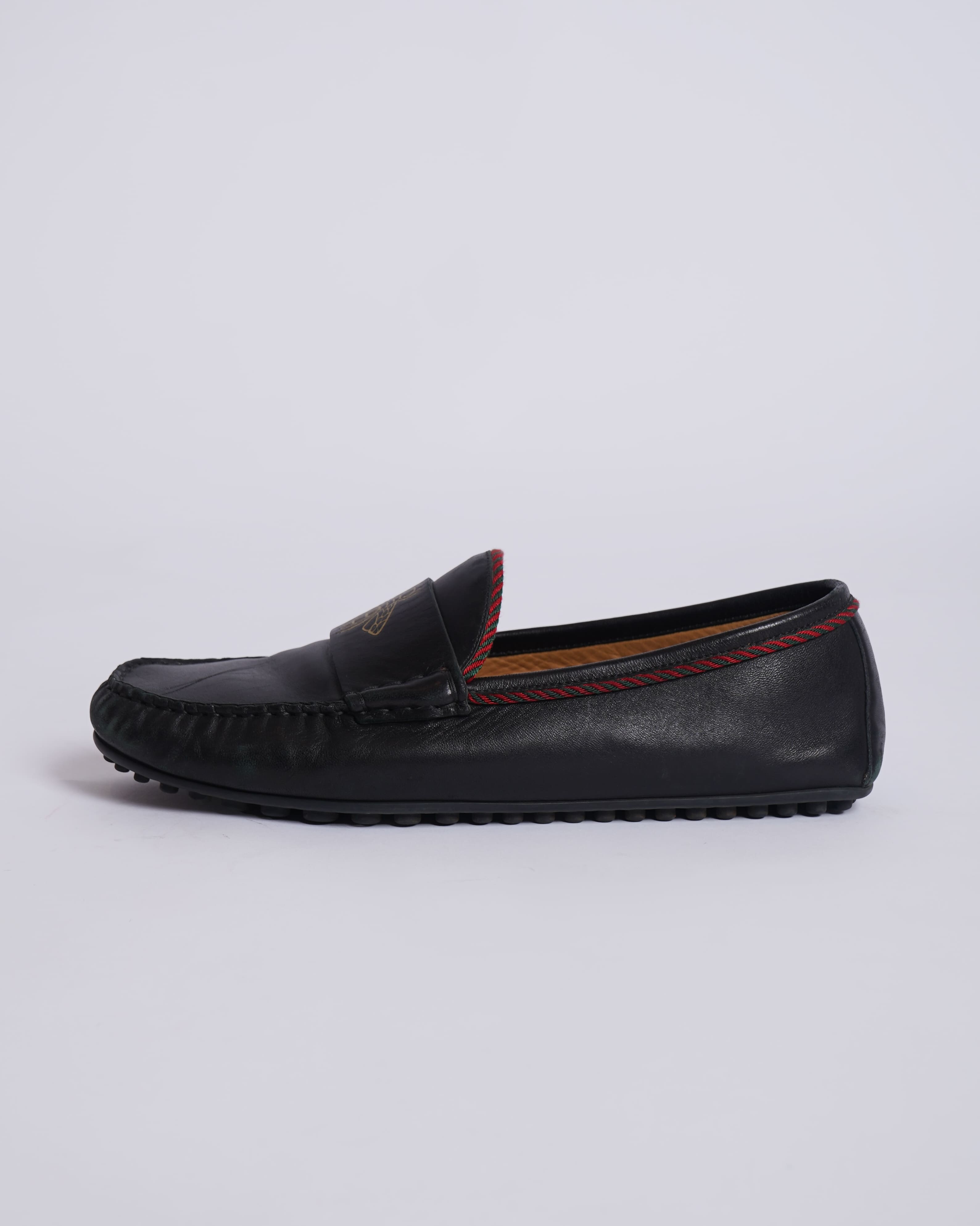 Gucci Men's Leather Bee Loafers