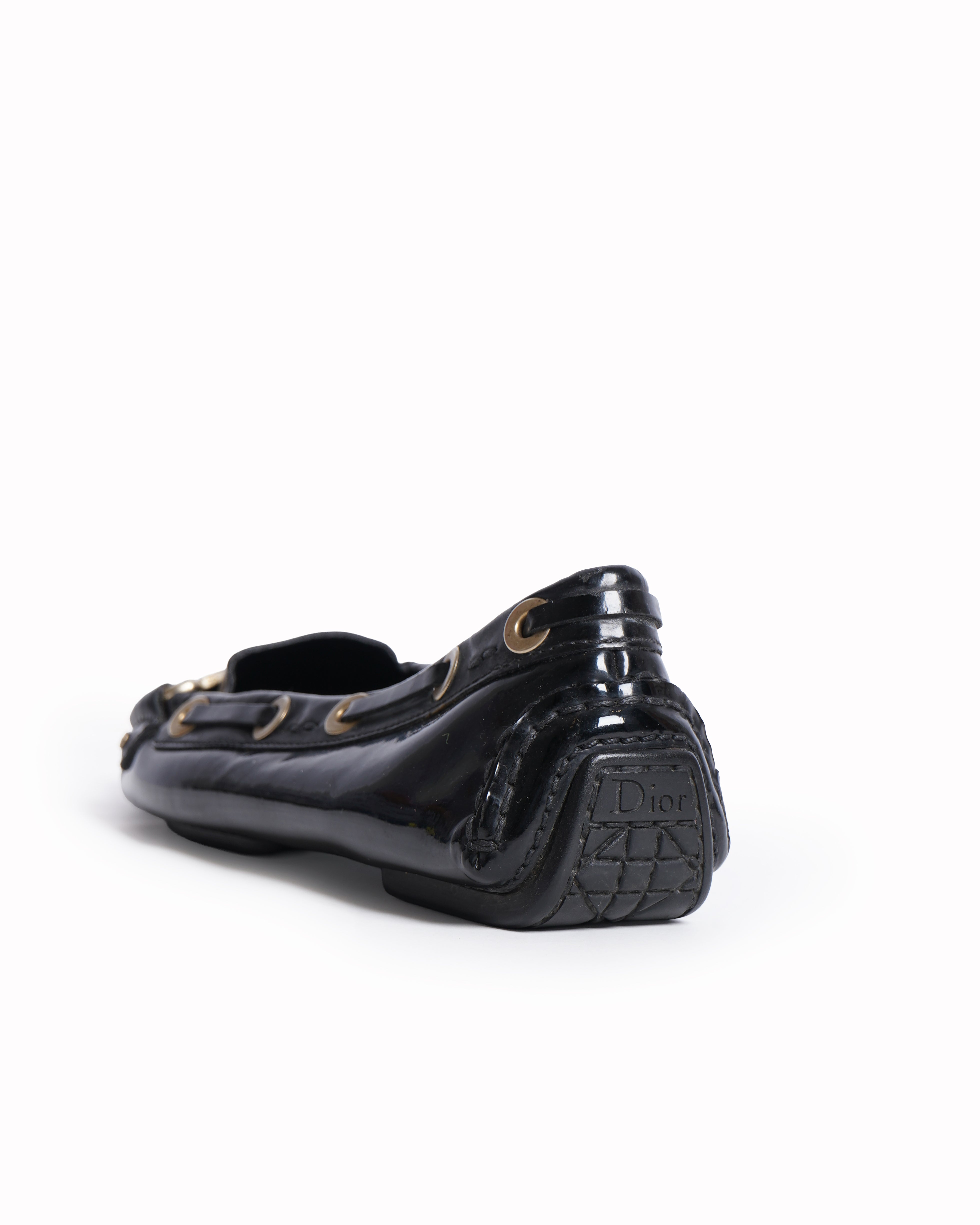 Christian Dior
Black Patent Leather CD Loafers