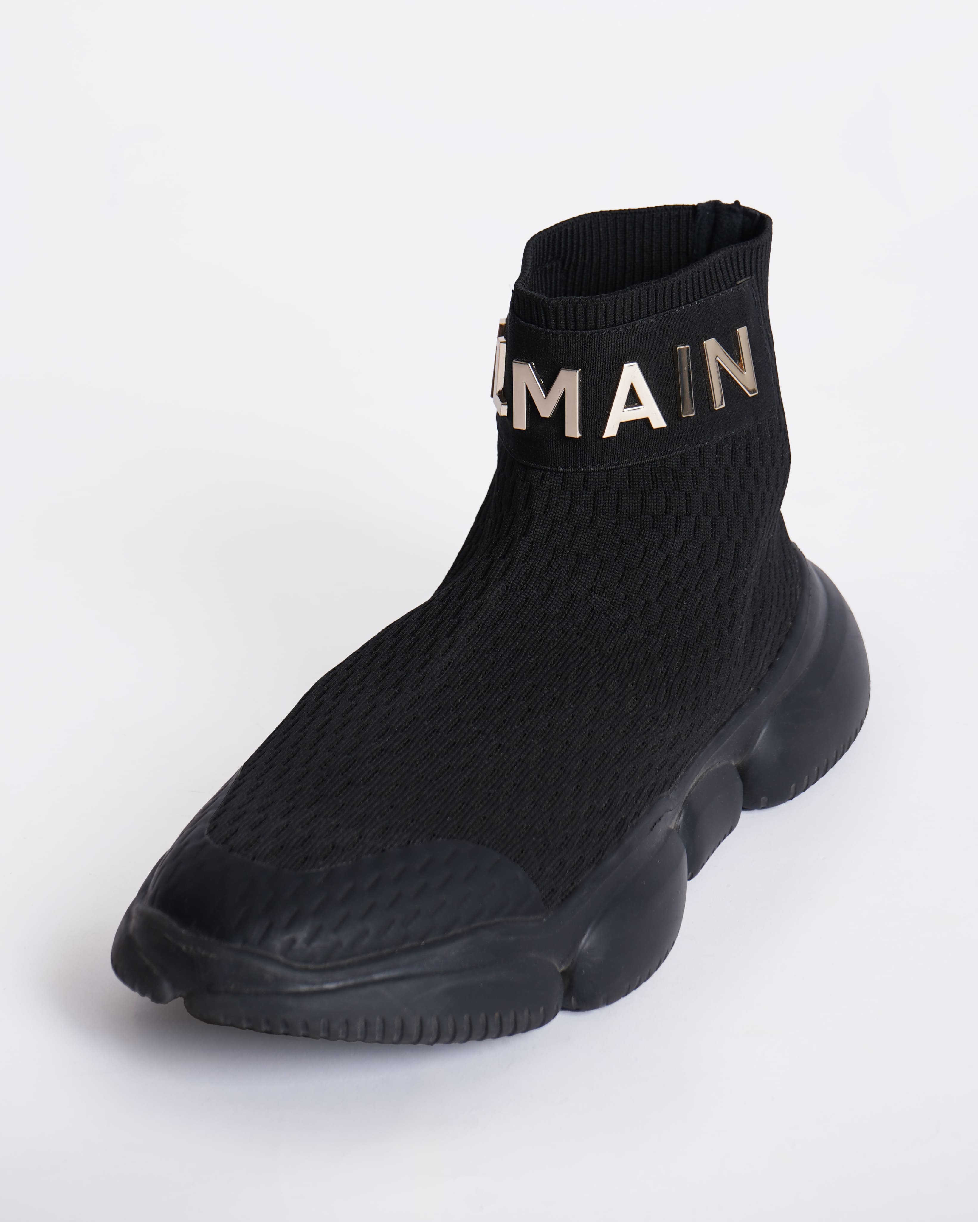 Balmain logo-embossed sock sneakers