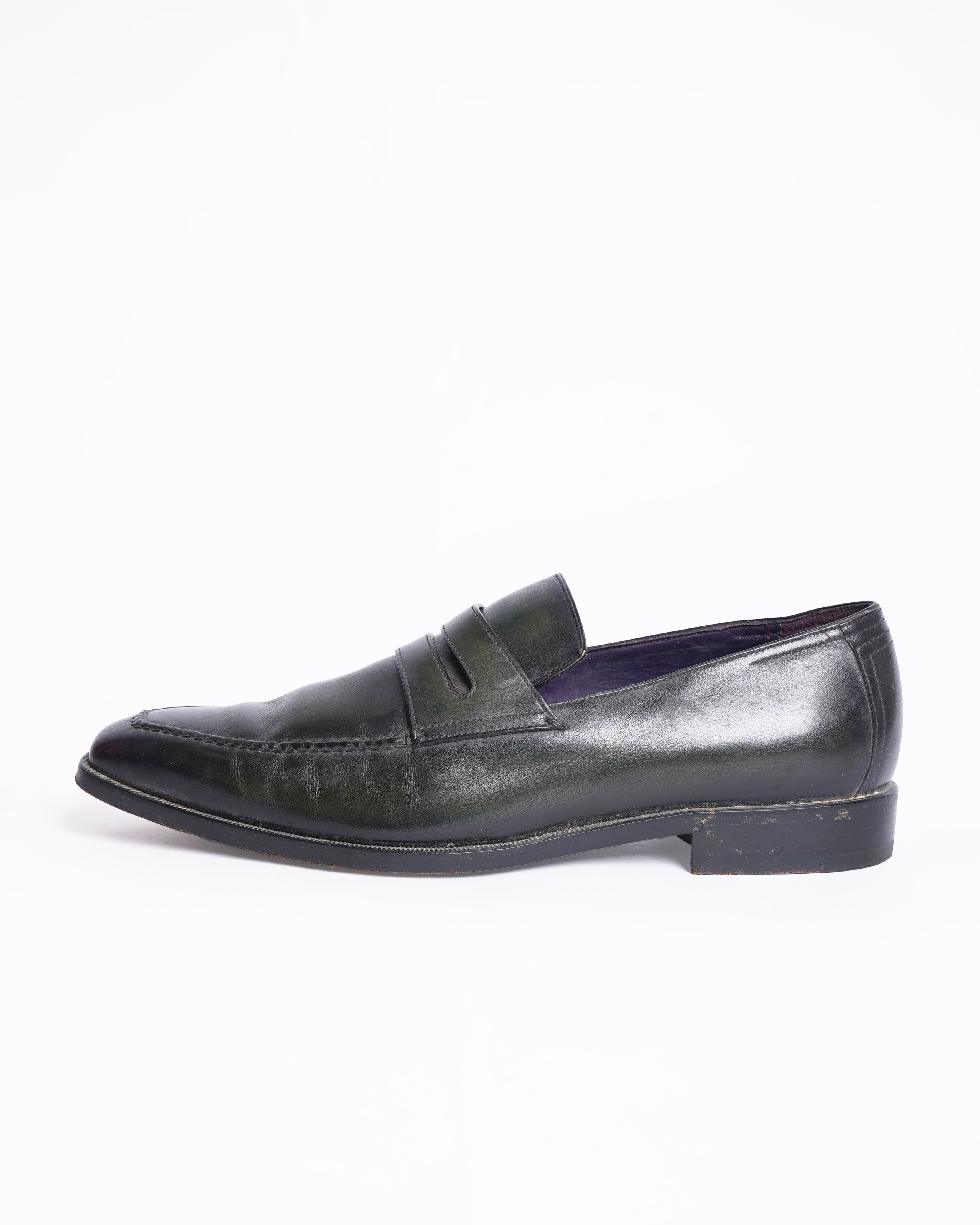 Berluti Green leather slip on shoes