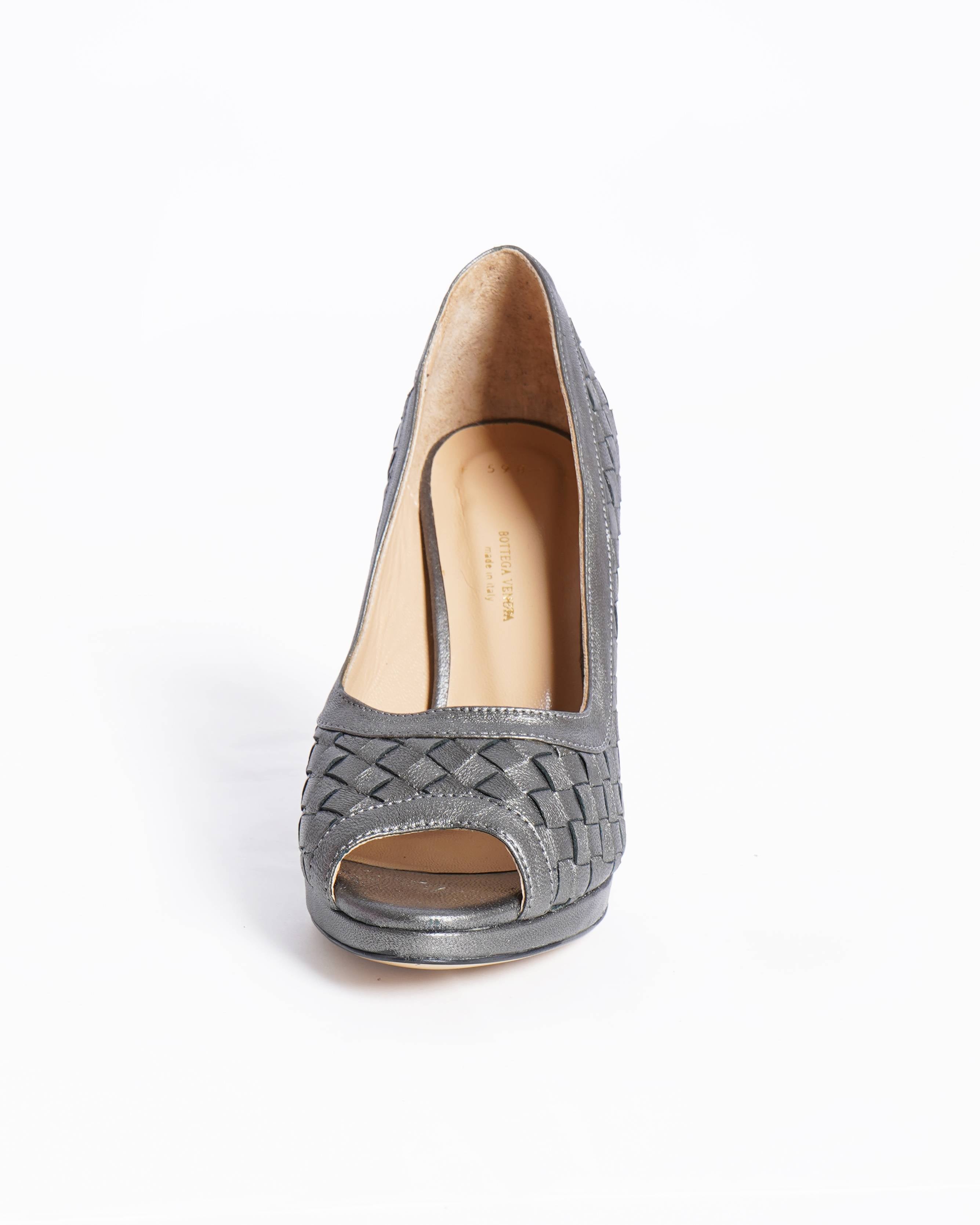 Bottega Veneta Nappa Leather Peep Toe Pumps