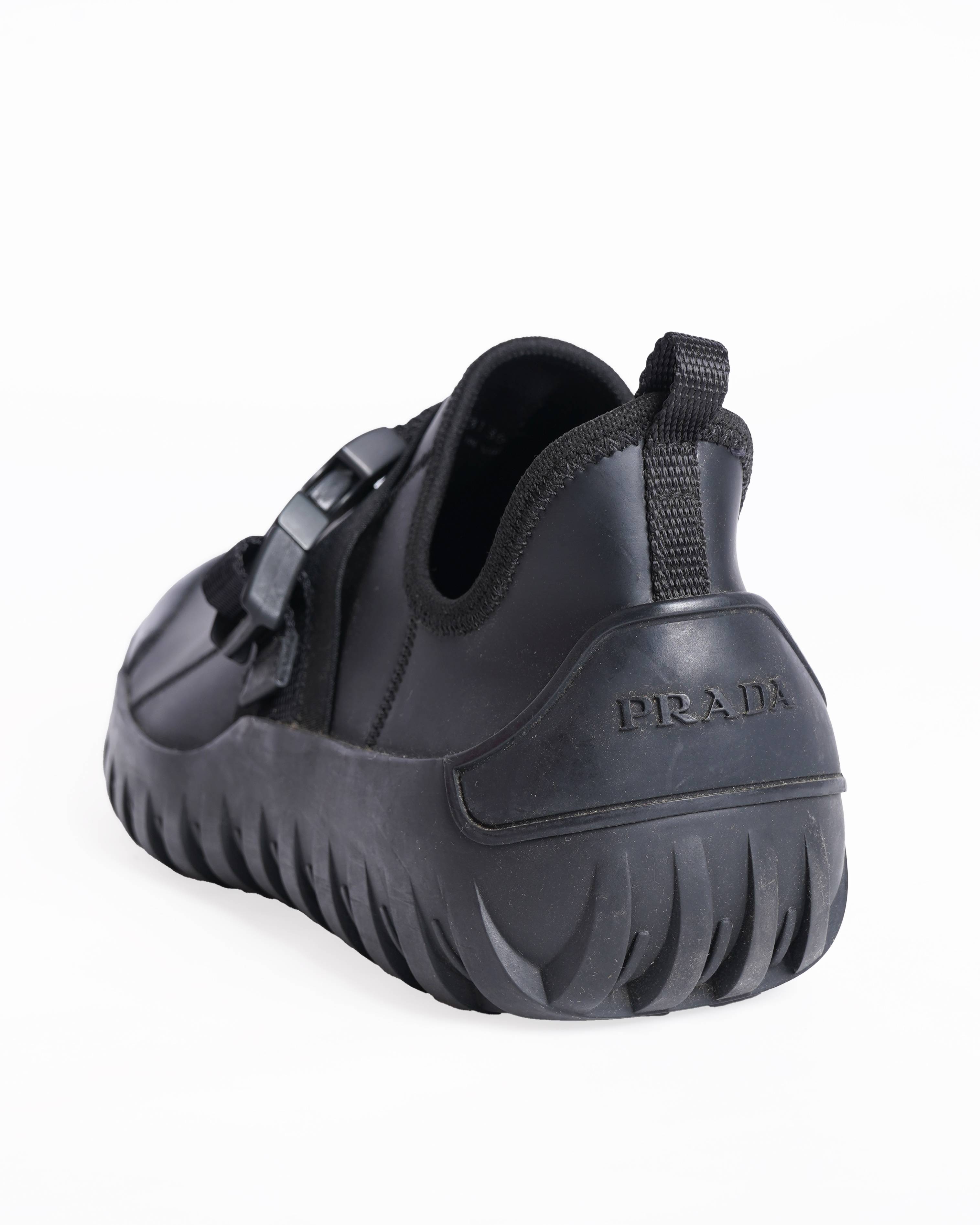 Prada black leather sneakers