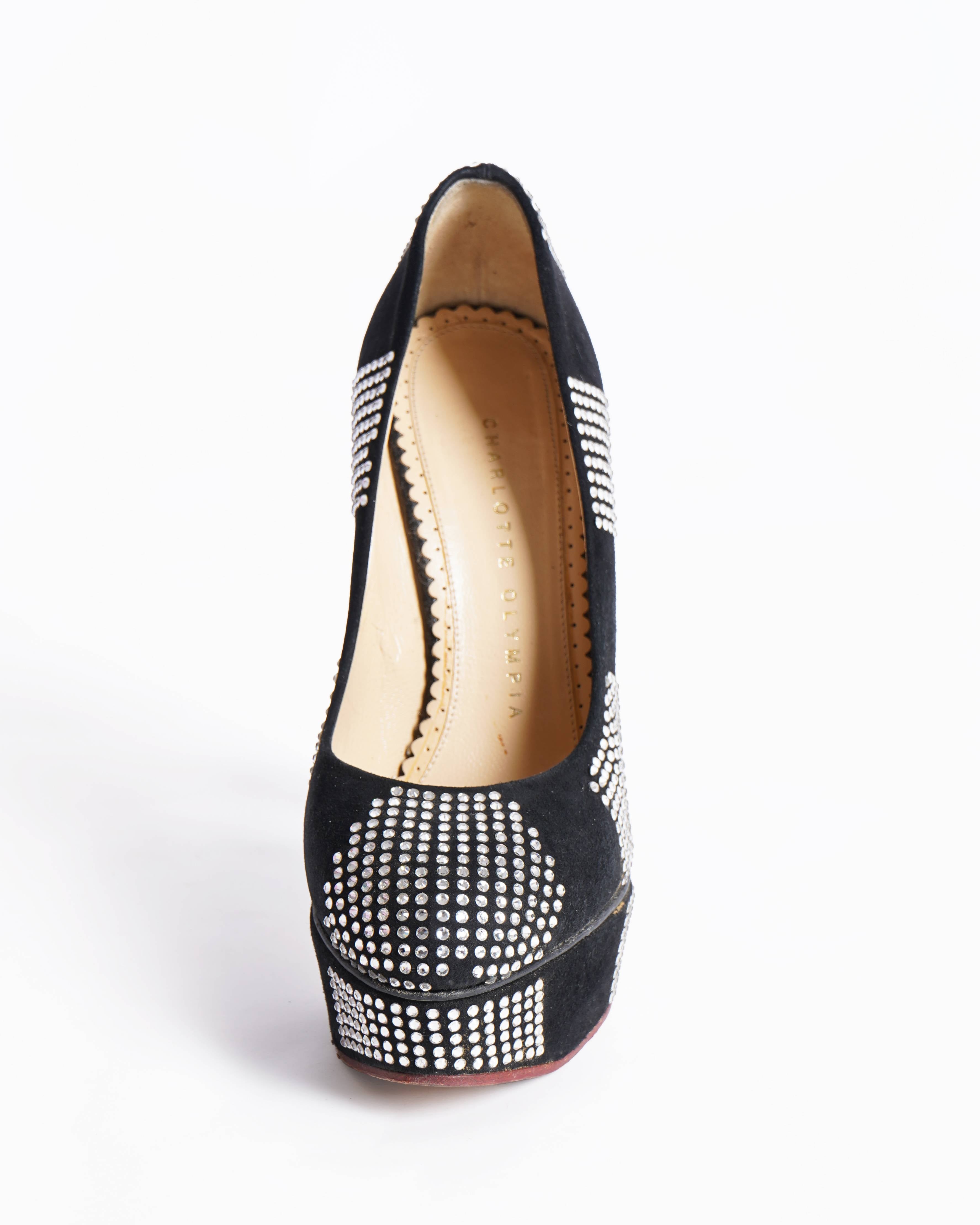 Charlotte Olympia Pumps In Suede Black