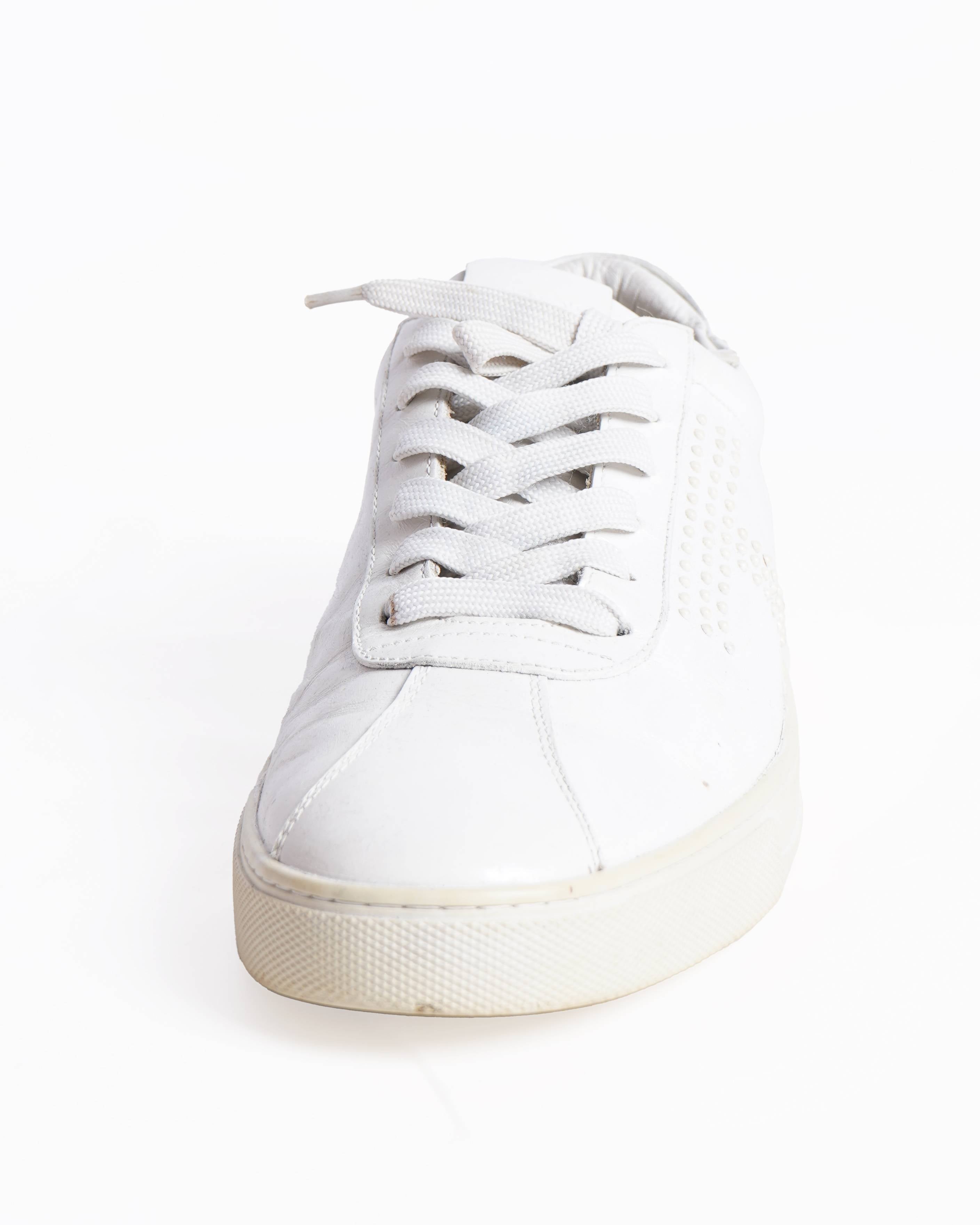 Tod's Sneakers White Leather Lace Up Sneakers