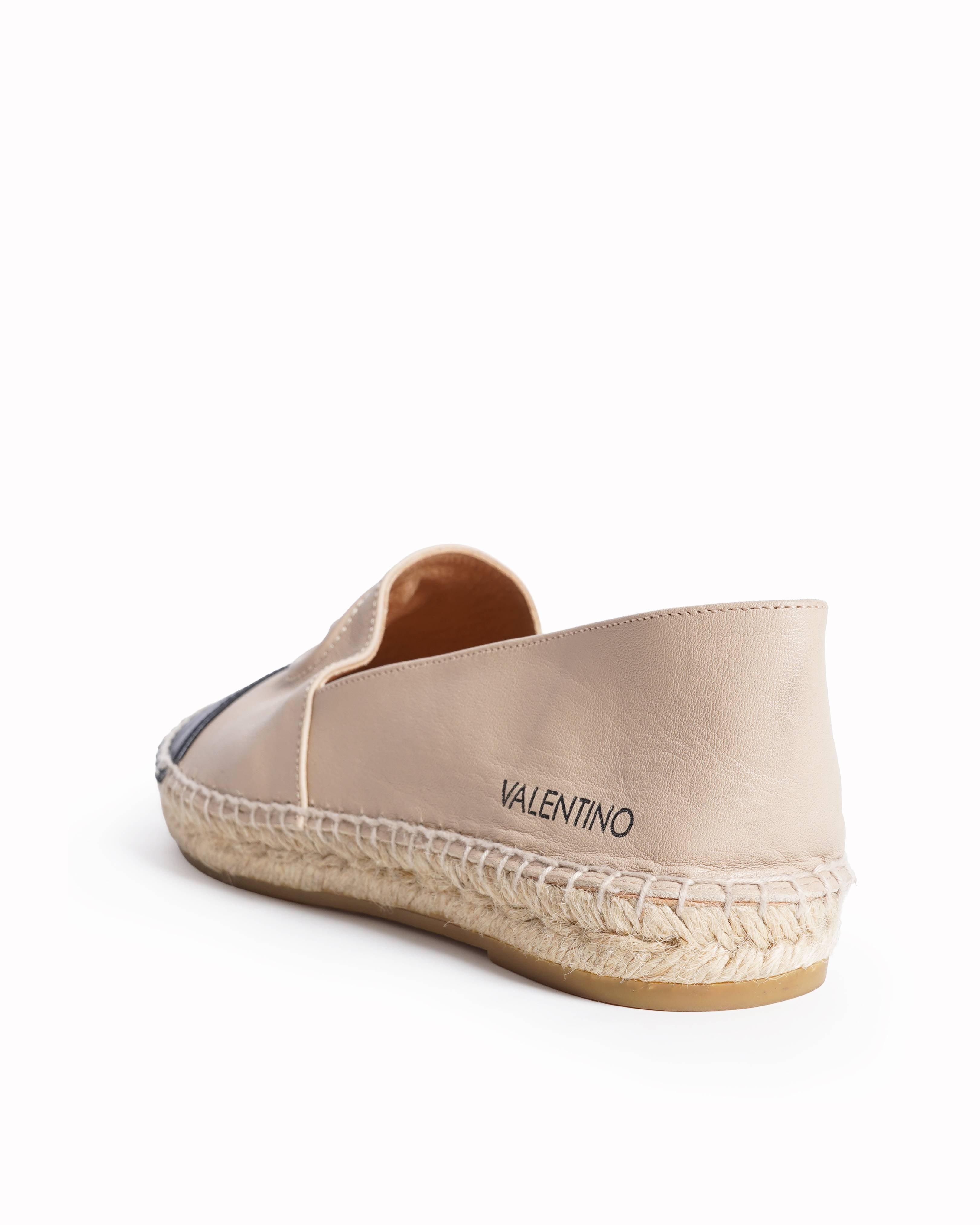 New Valentino Leather Espadrille Slip-Ons shoes
