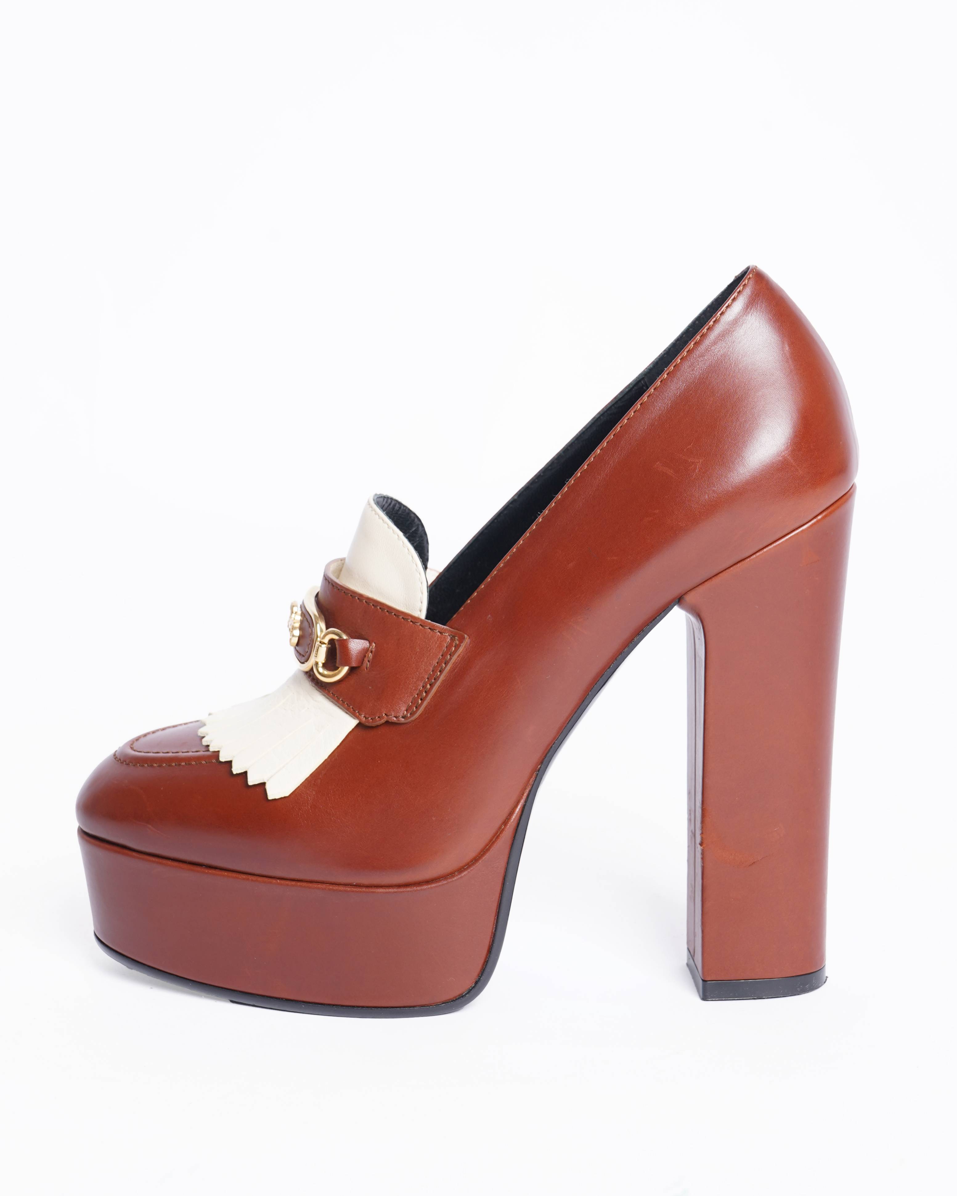 Celine Leather Colorblock Pattern Pumps Women's