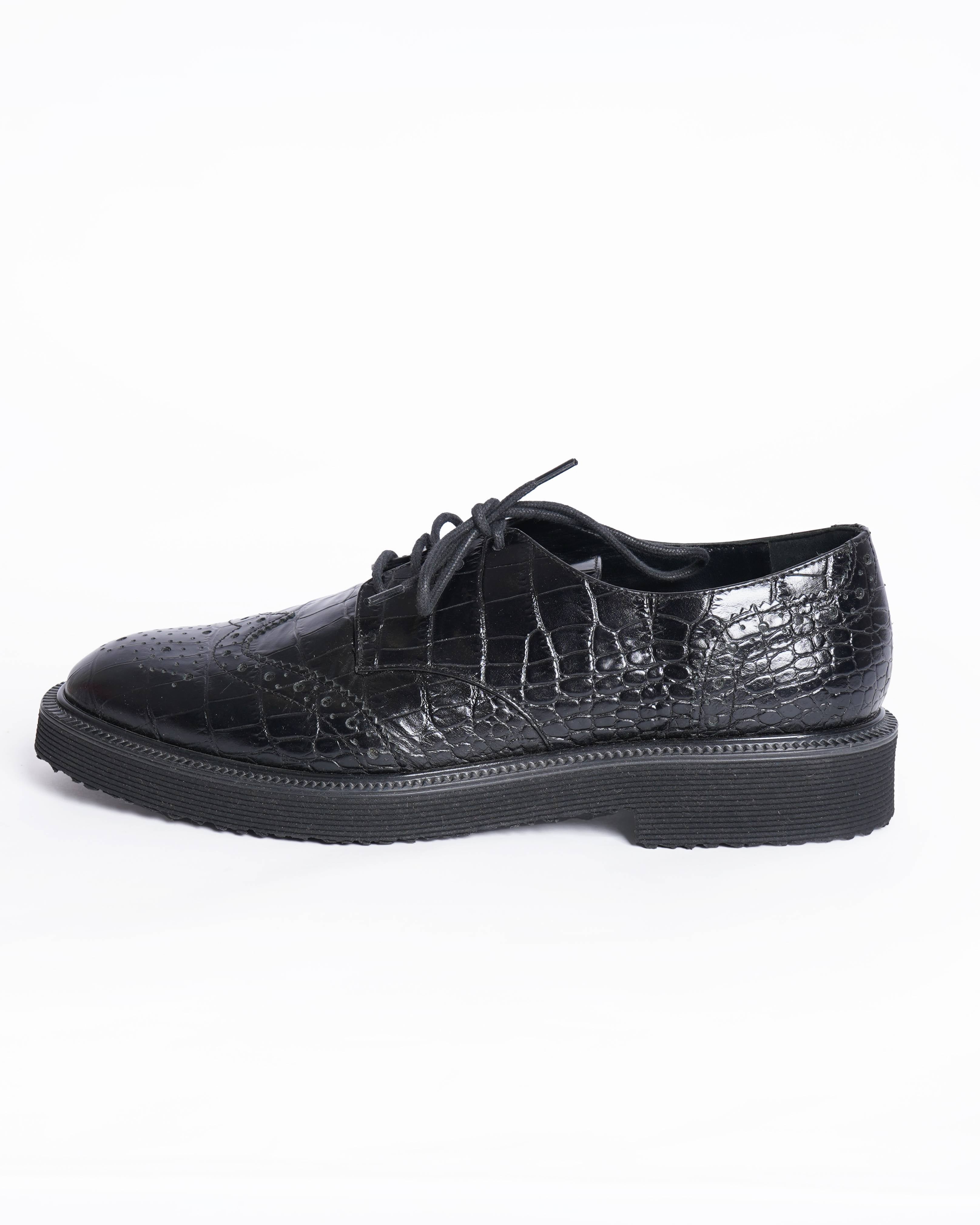 Giuseppe Zanotti crocodile embossed lace up shoes