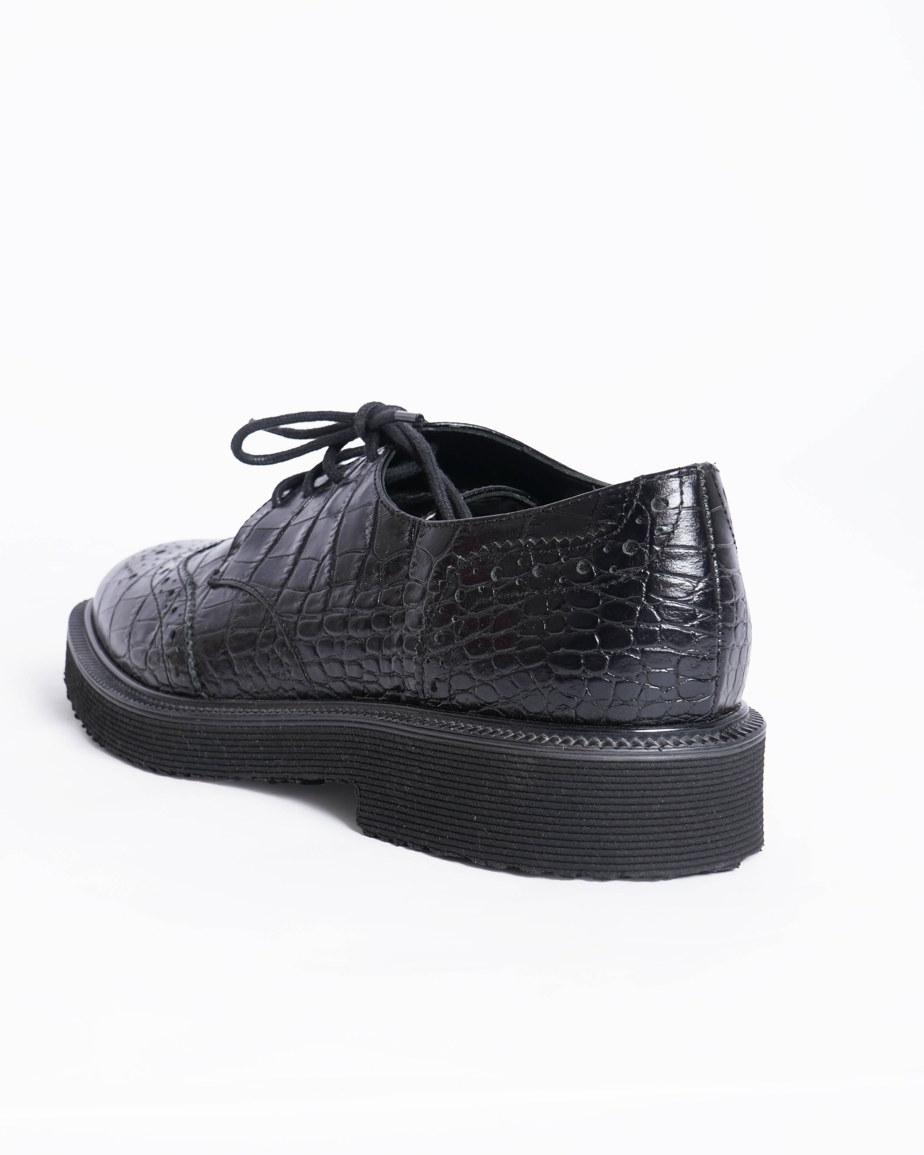 Giuseppe Zanotti crocodile embossed lace up shoes