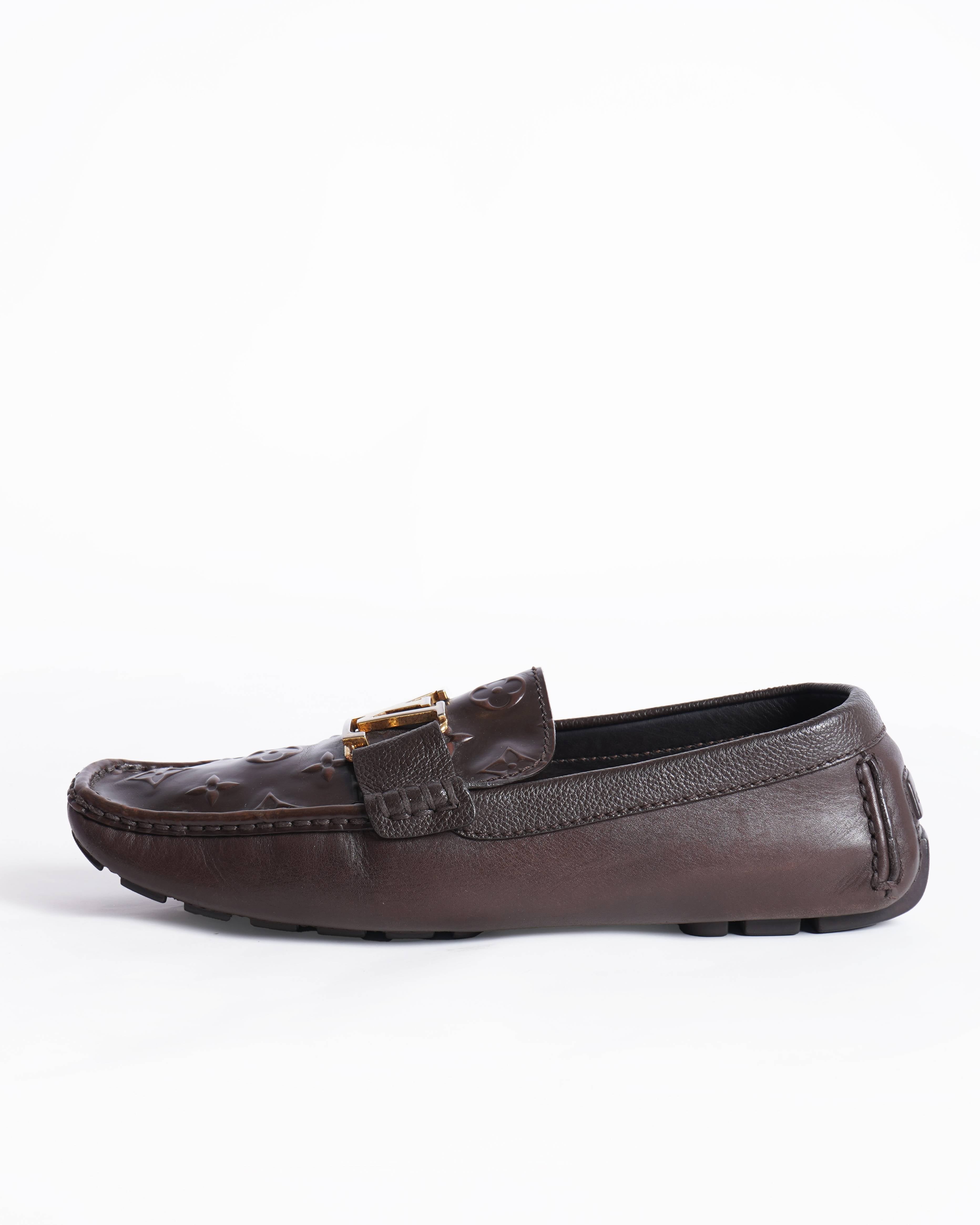 Louis vuitton 
embossed loafers