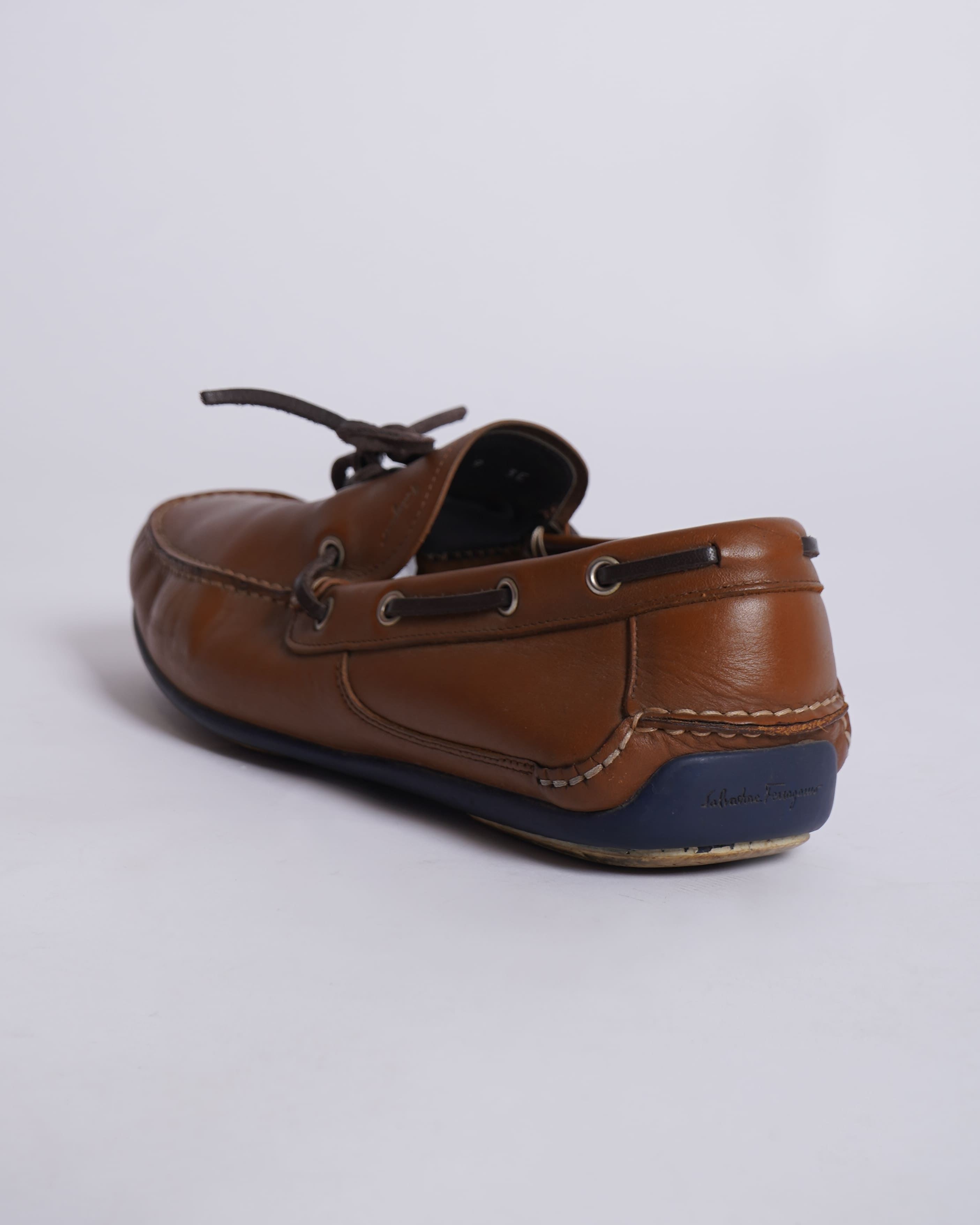 Salvatore Ferragamo Men's Lace Toe-up Loafers In Brown