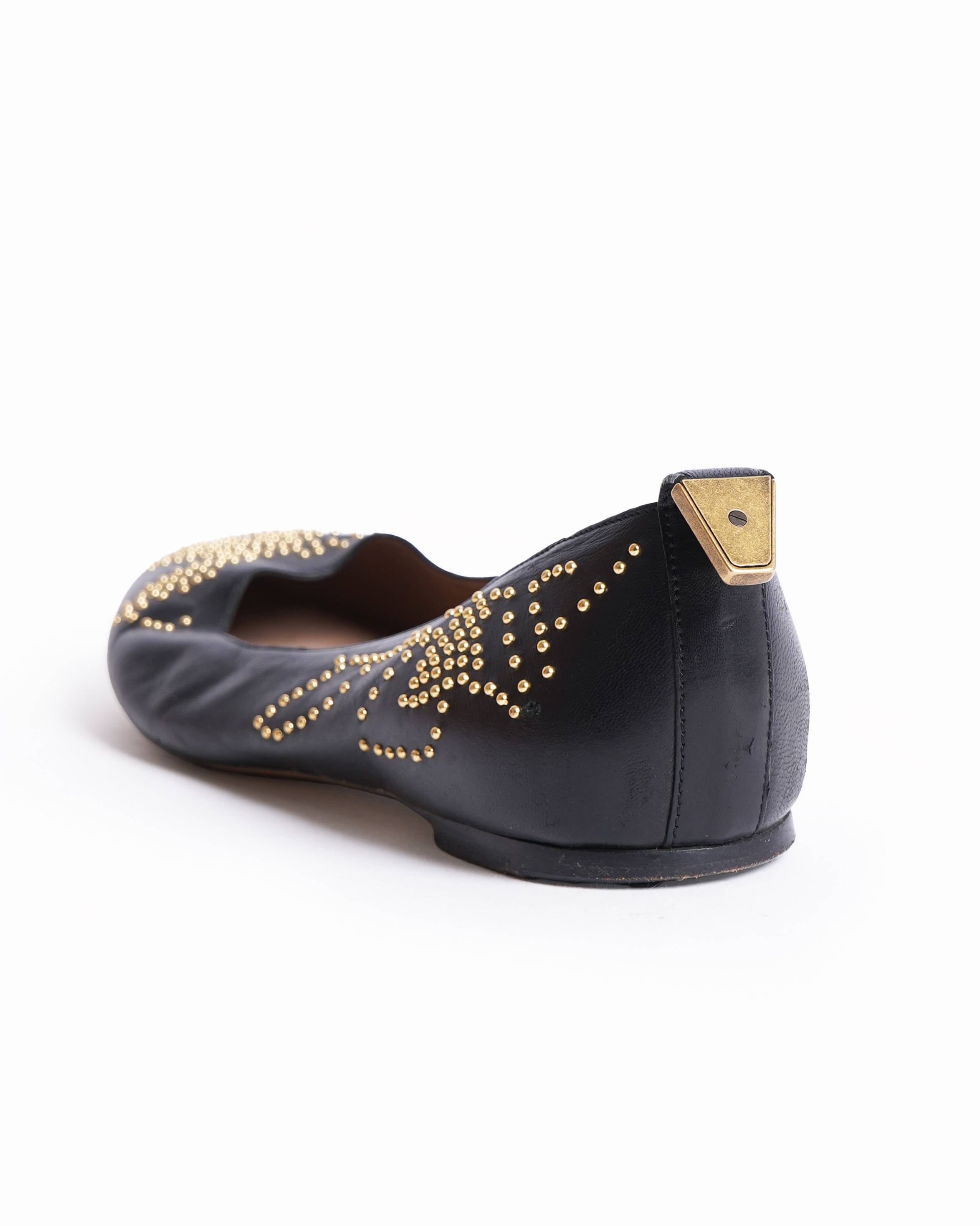 Chloé Black Anatolia Studded Ballet Flats