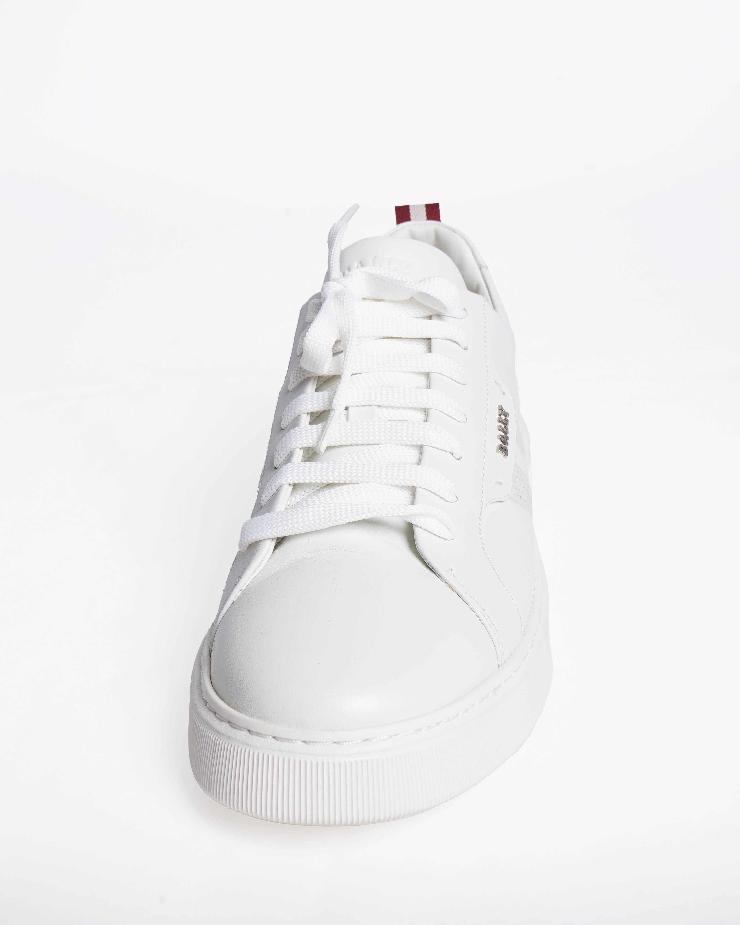 New Bally white lambskin Leather Low-Top sneakers