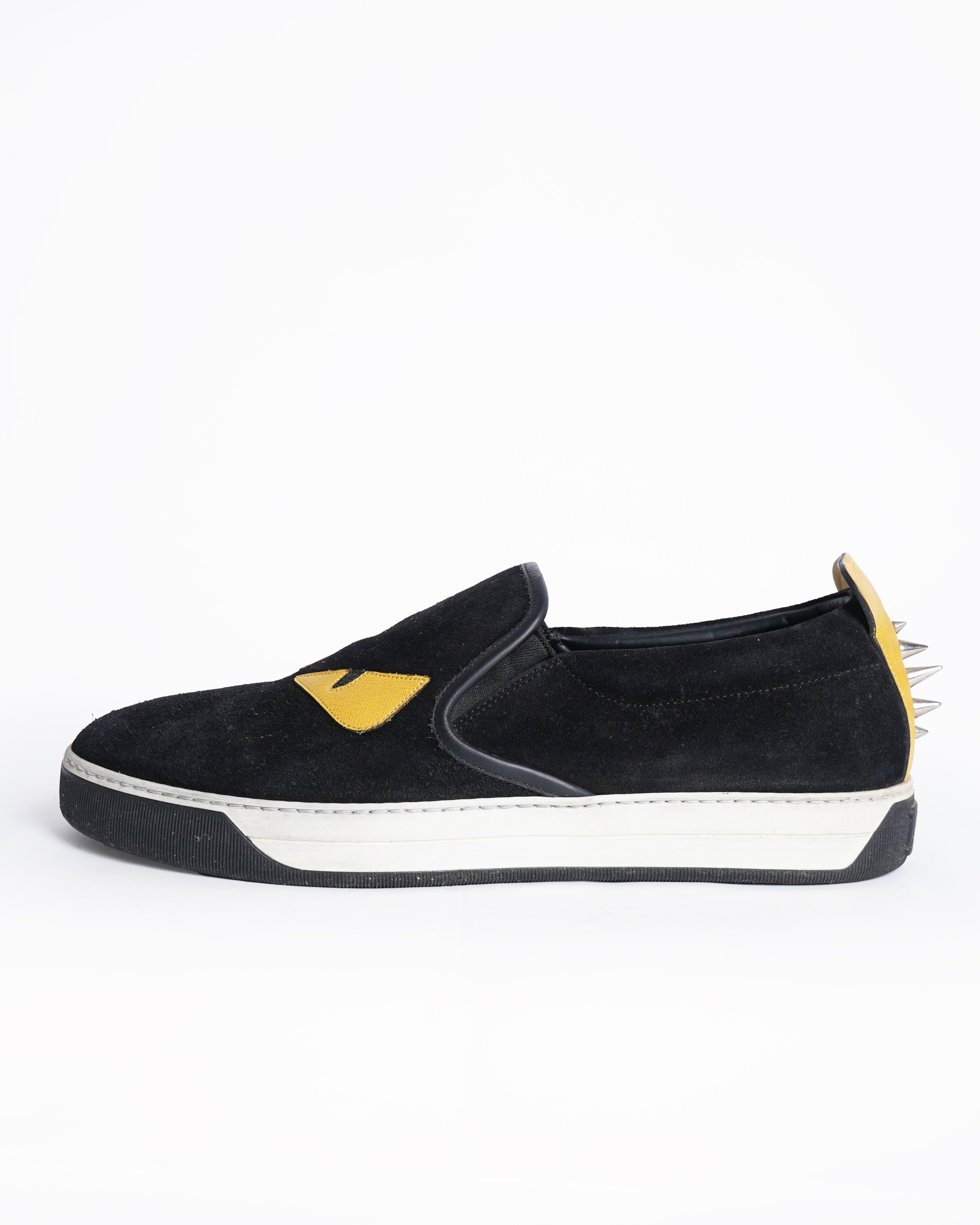 Fendi monster eye suede and leather shoes