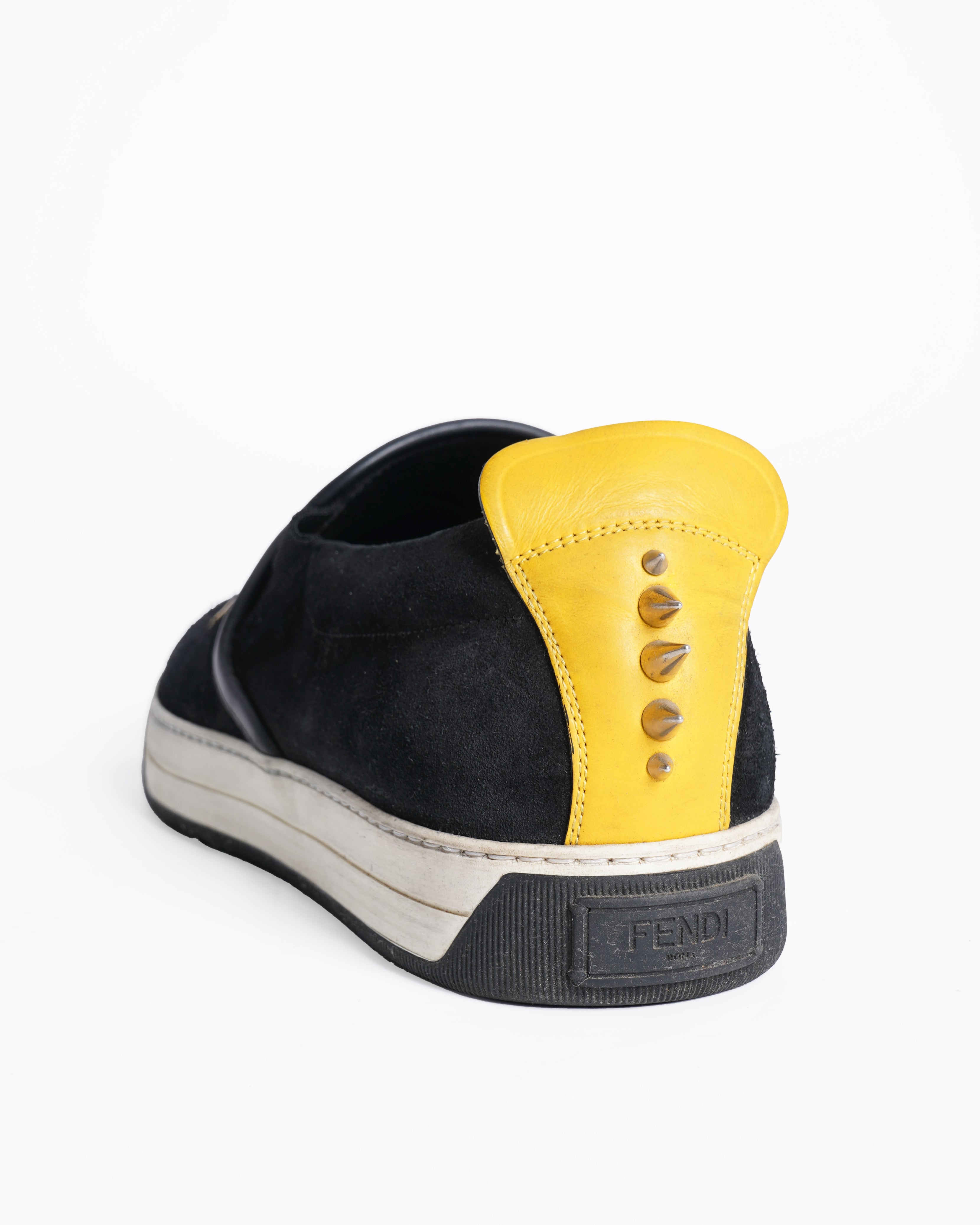 Fendi monster eye suede and leather shoes