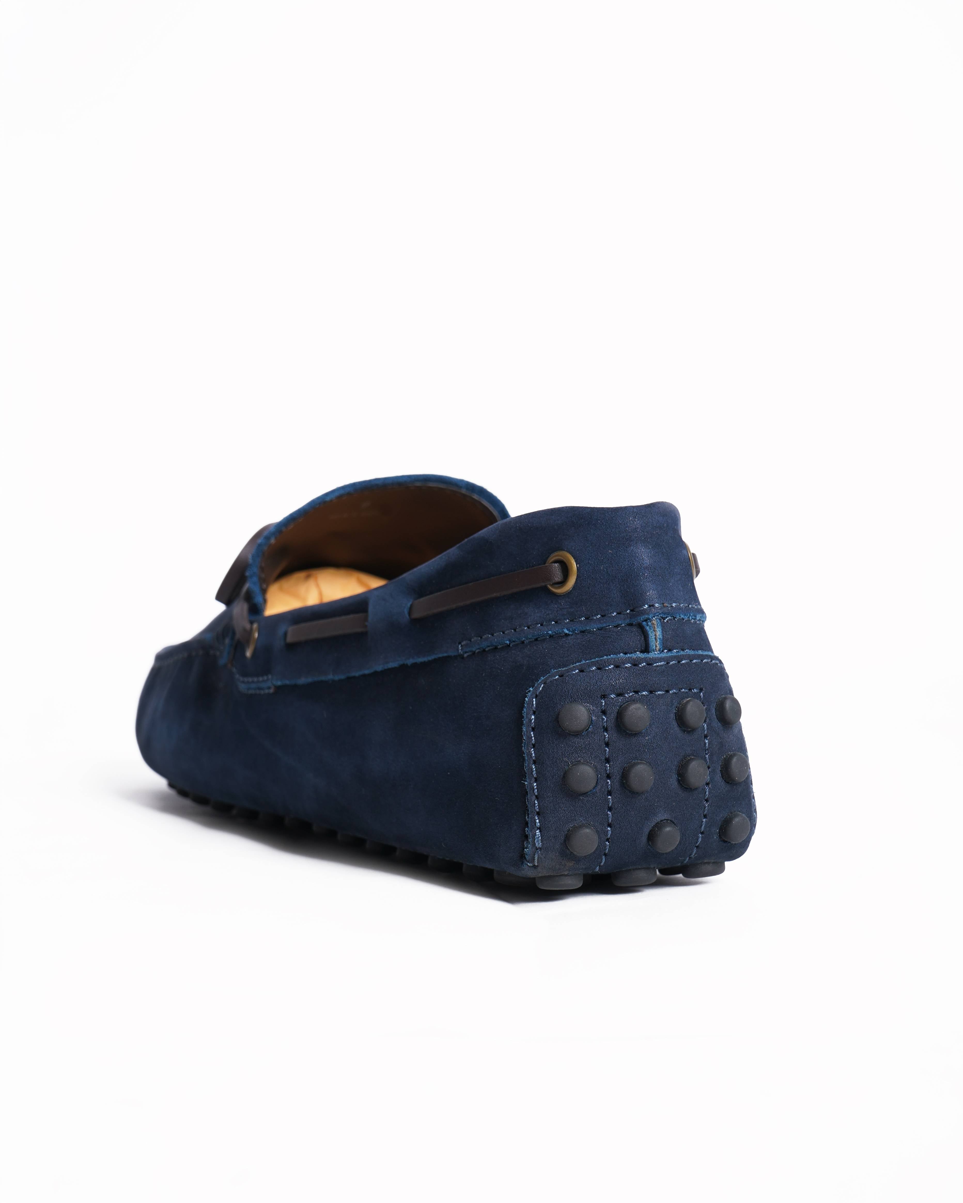 Tod's Navy Blue Suede loafers
