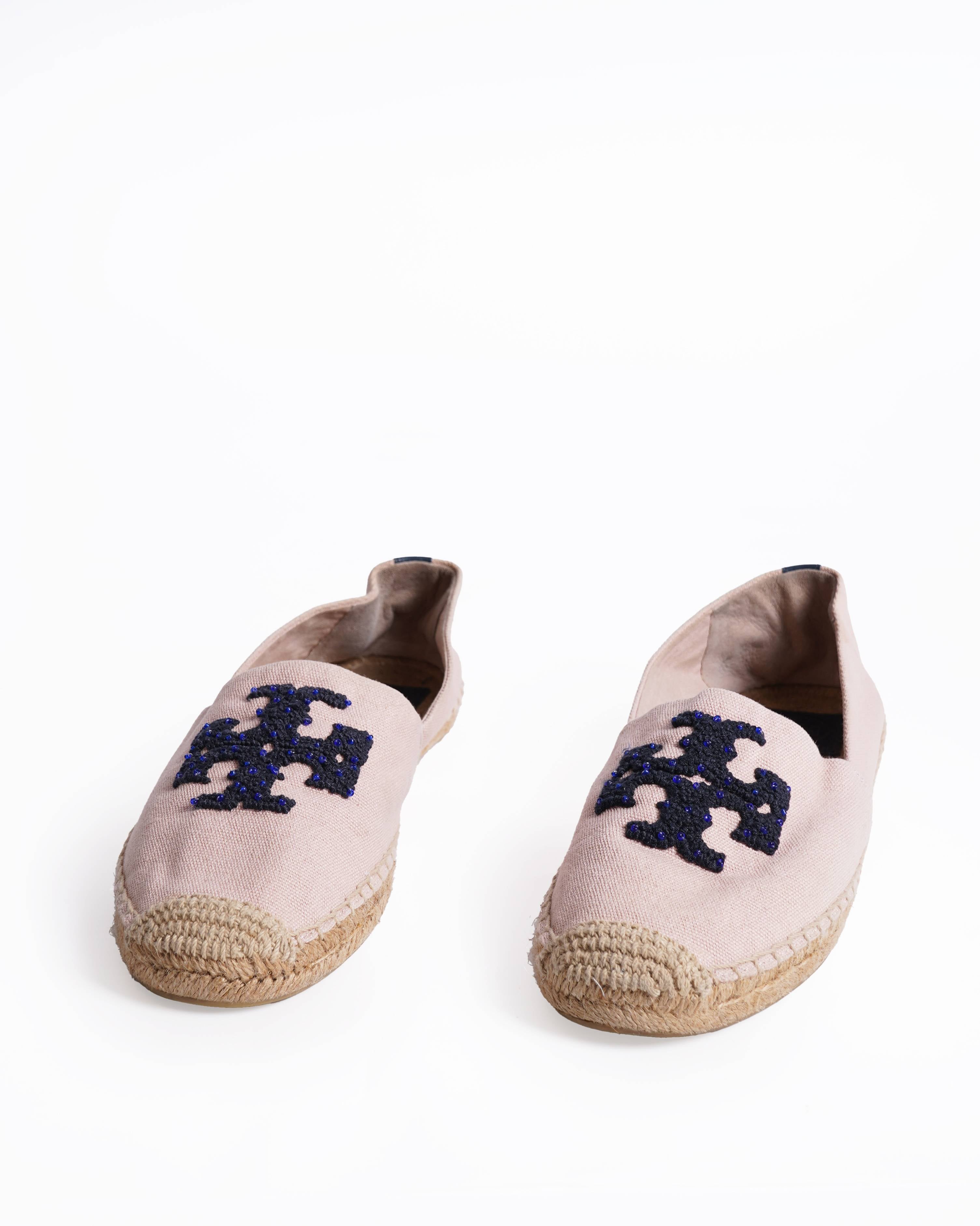 Tory Burch Women's Weston Espadrilles In Pink & Ink Blue