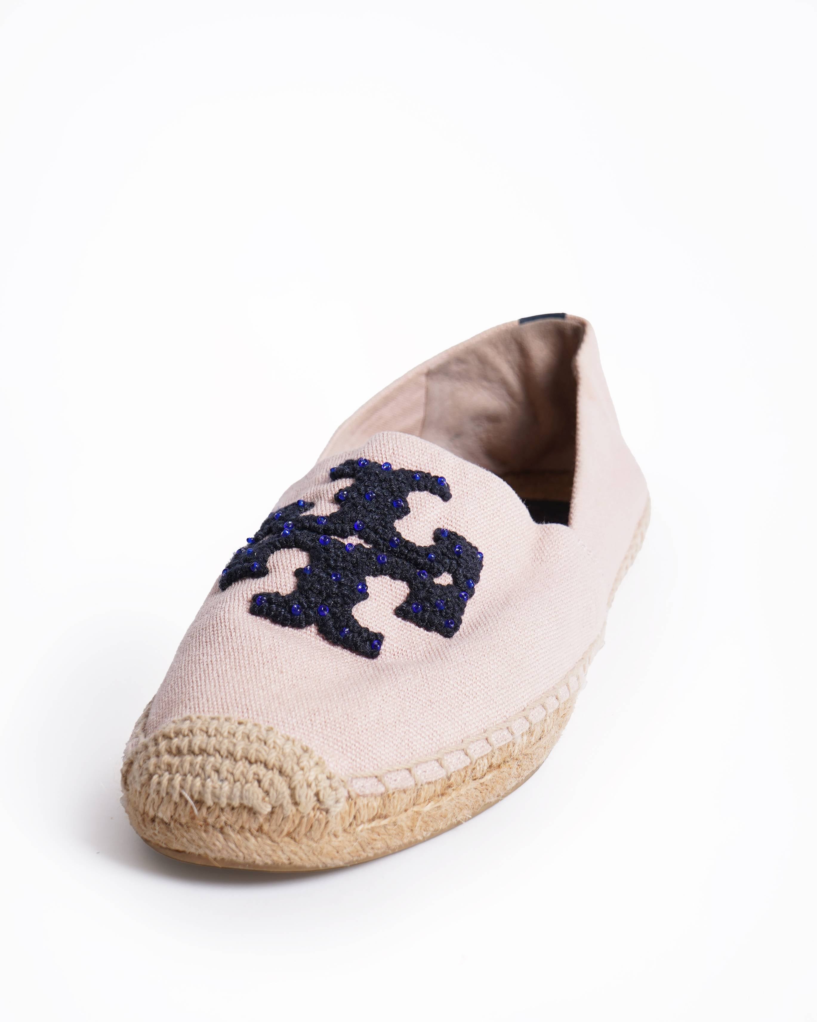 Tory Burch Women's Weston Espadrilles In Pink & Ink Blue
