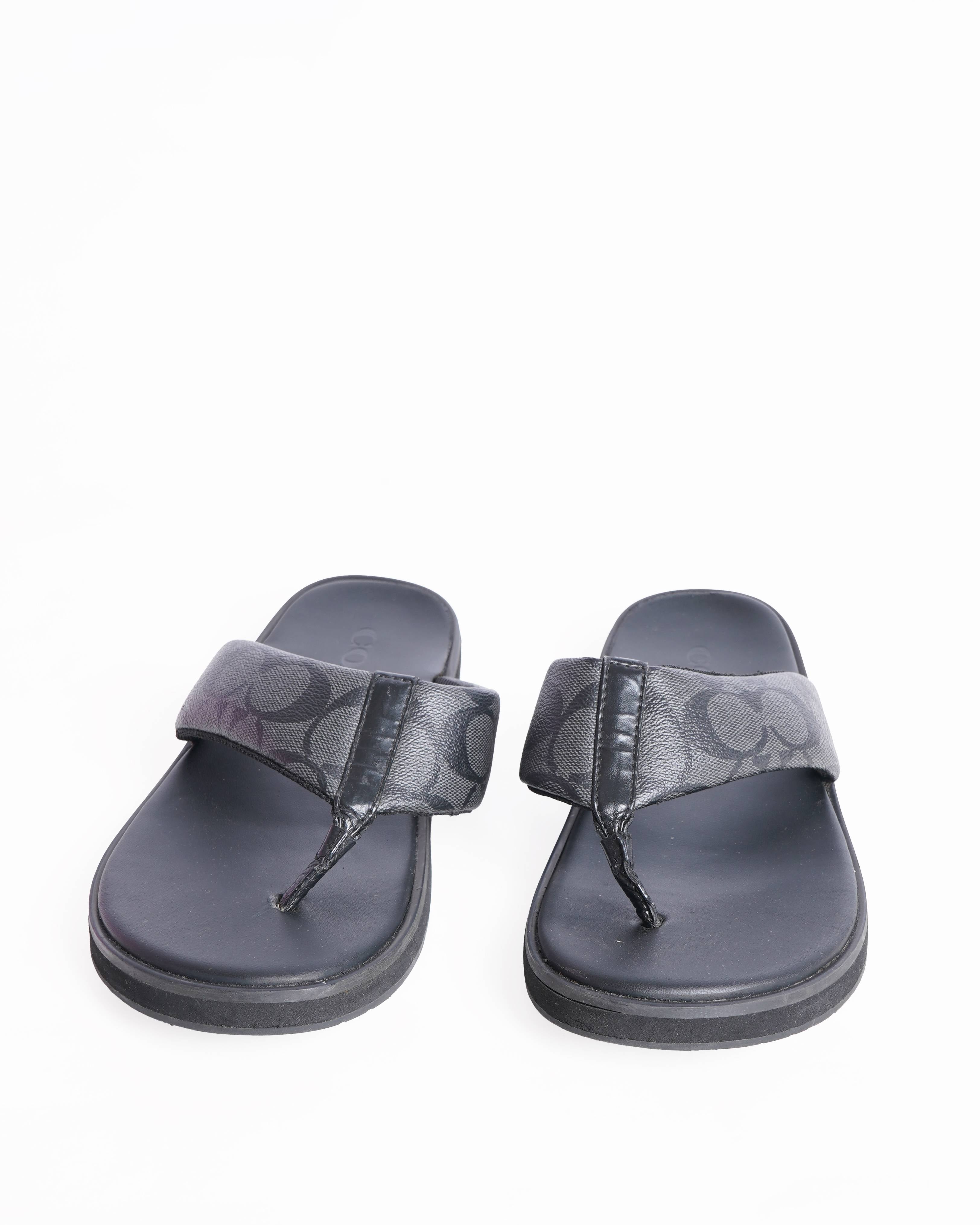 Coach Signature Canvas Flip Flops