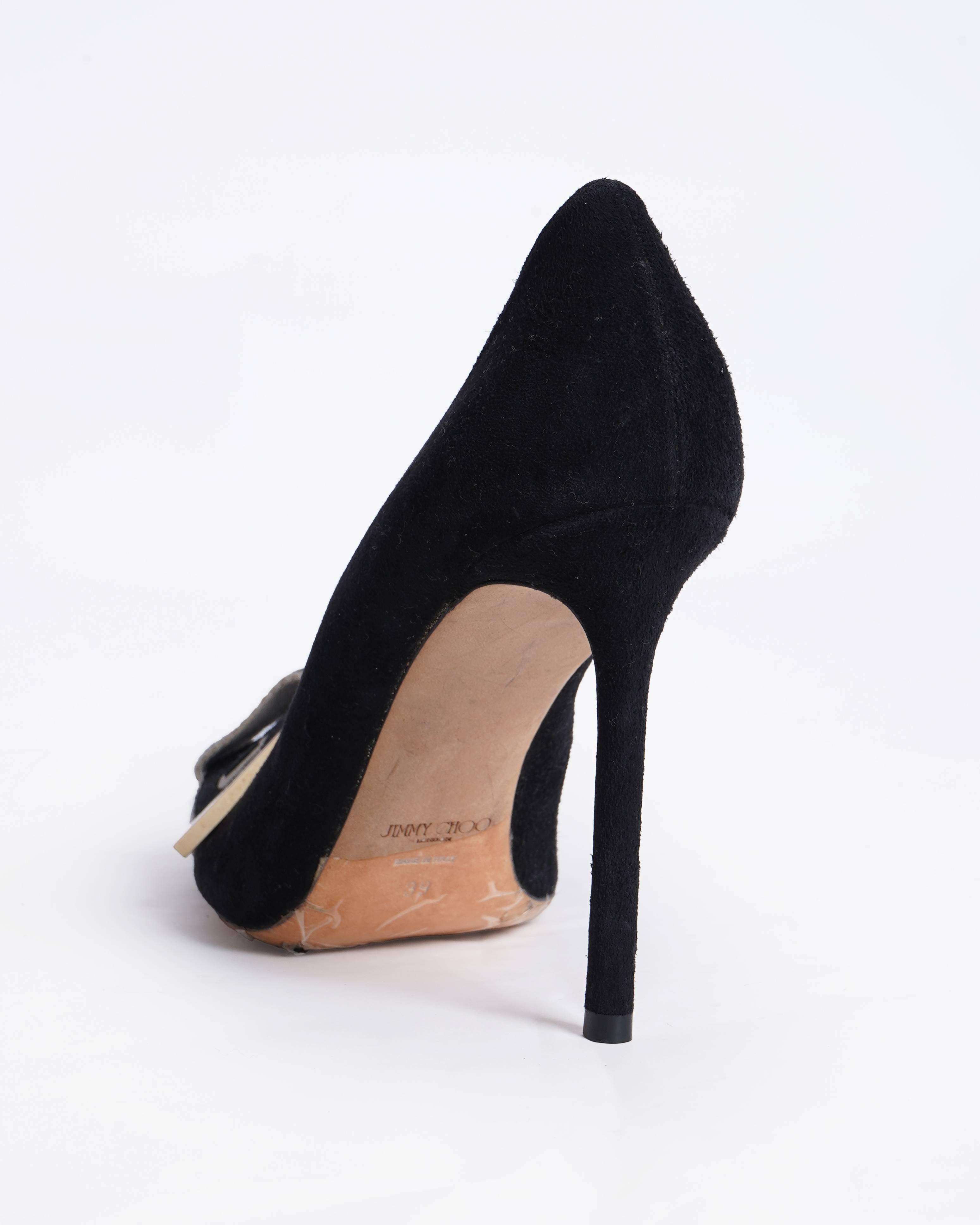 Jimmy choo tegan logo tape bow suede heels