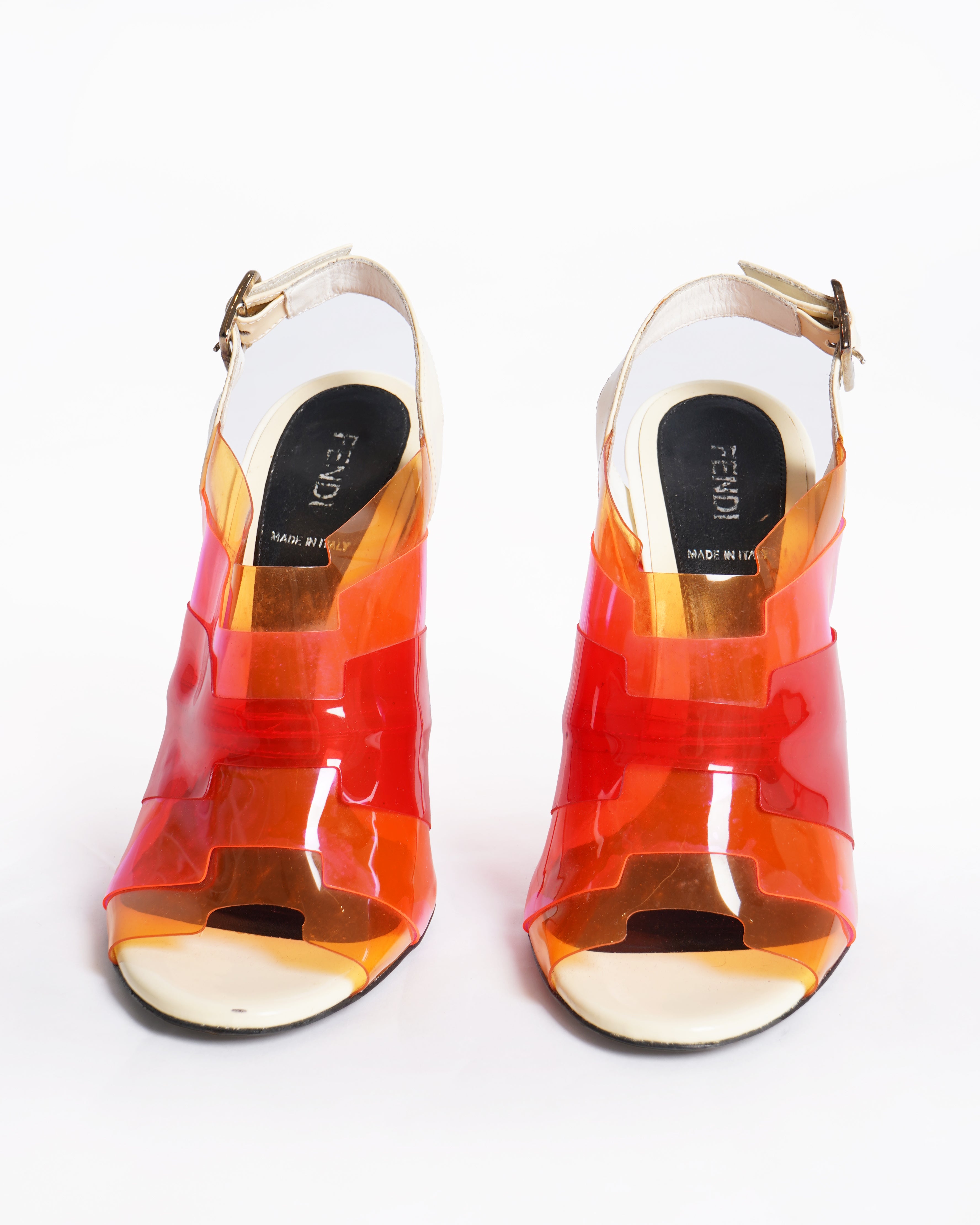 Fendi neon Peep Toe Sandals