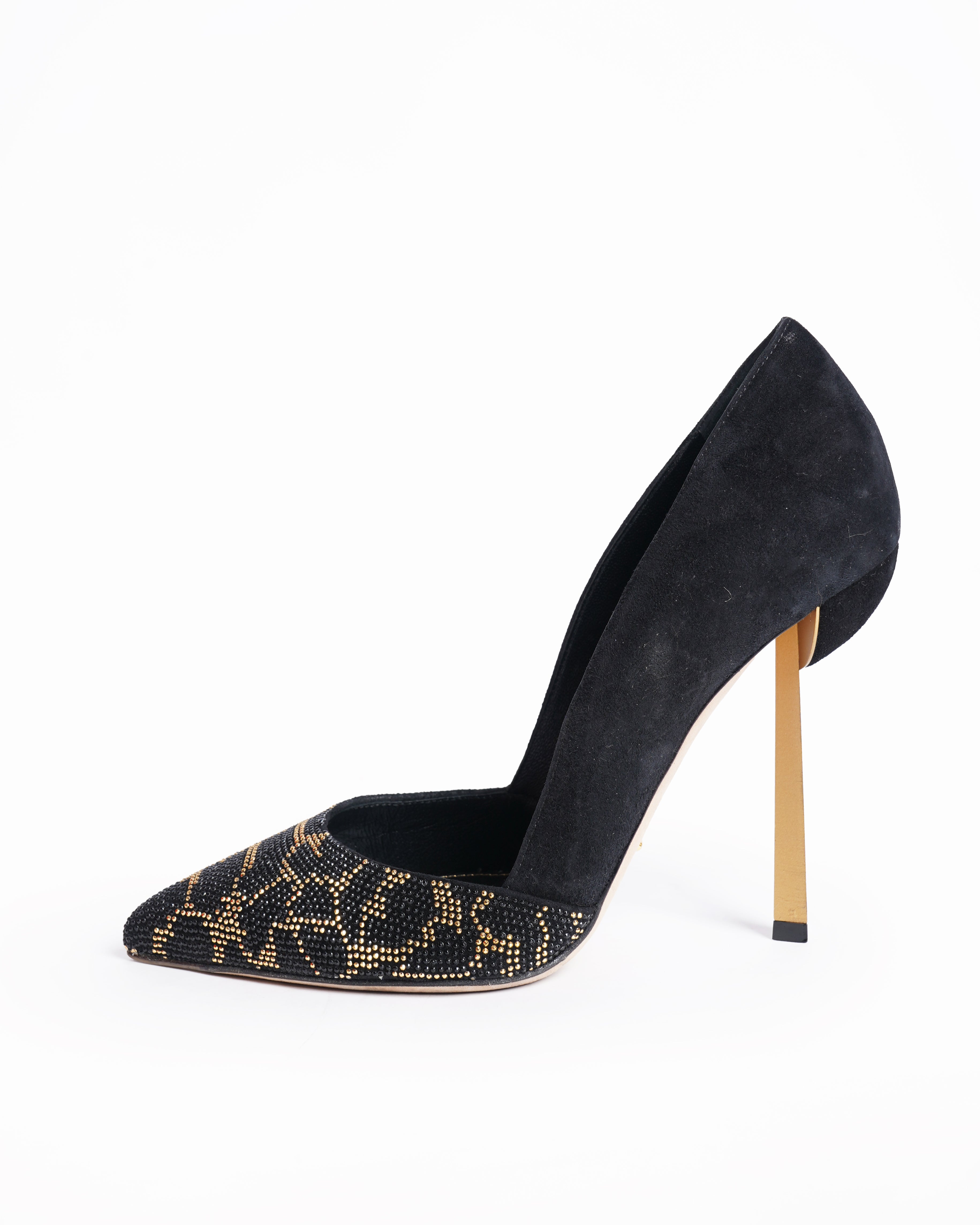 Sergio Rossi Leopard Juno Stud Suede Pumps