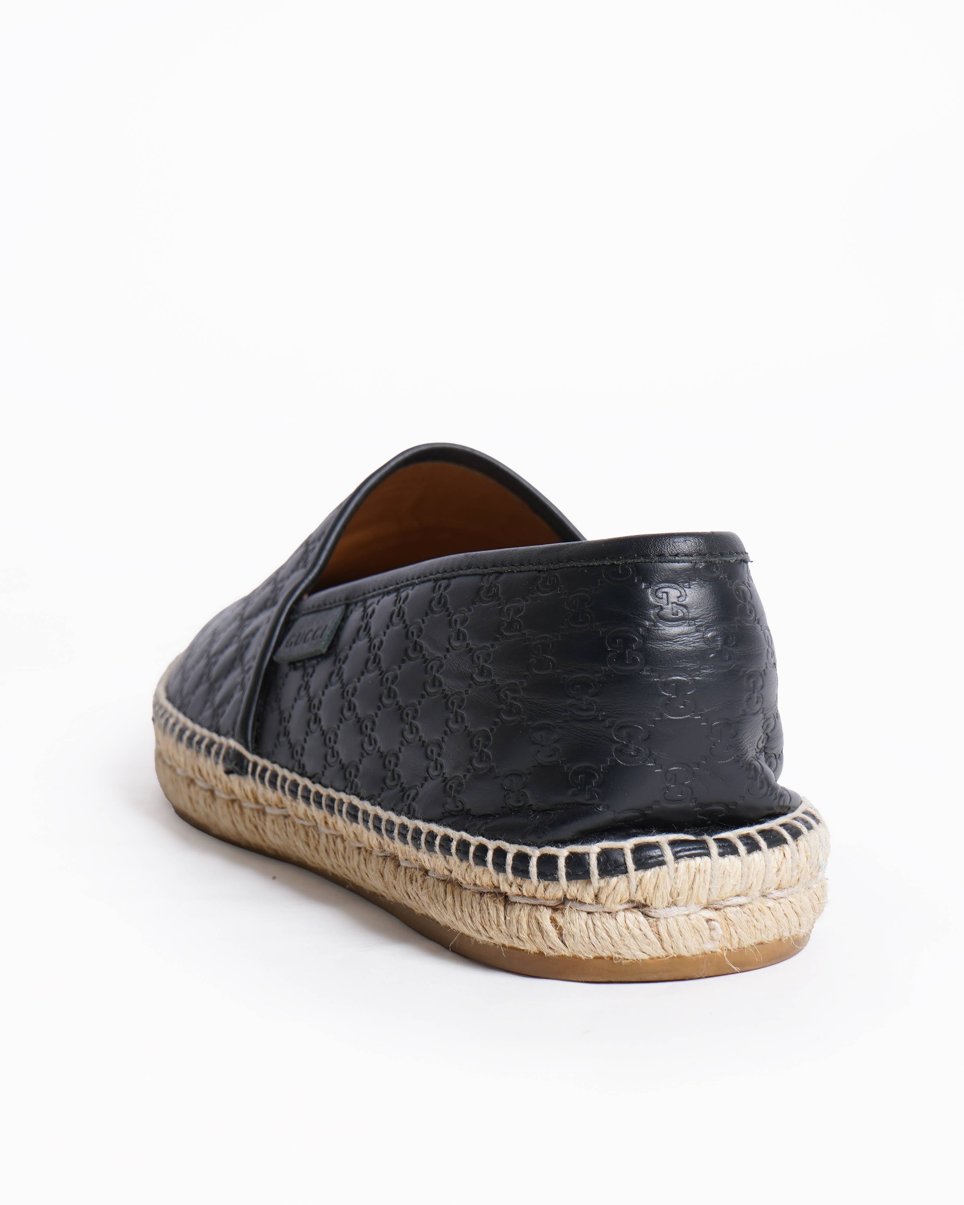 Gucci Men's Nero Micro Guccissima Leather Espadrilles