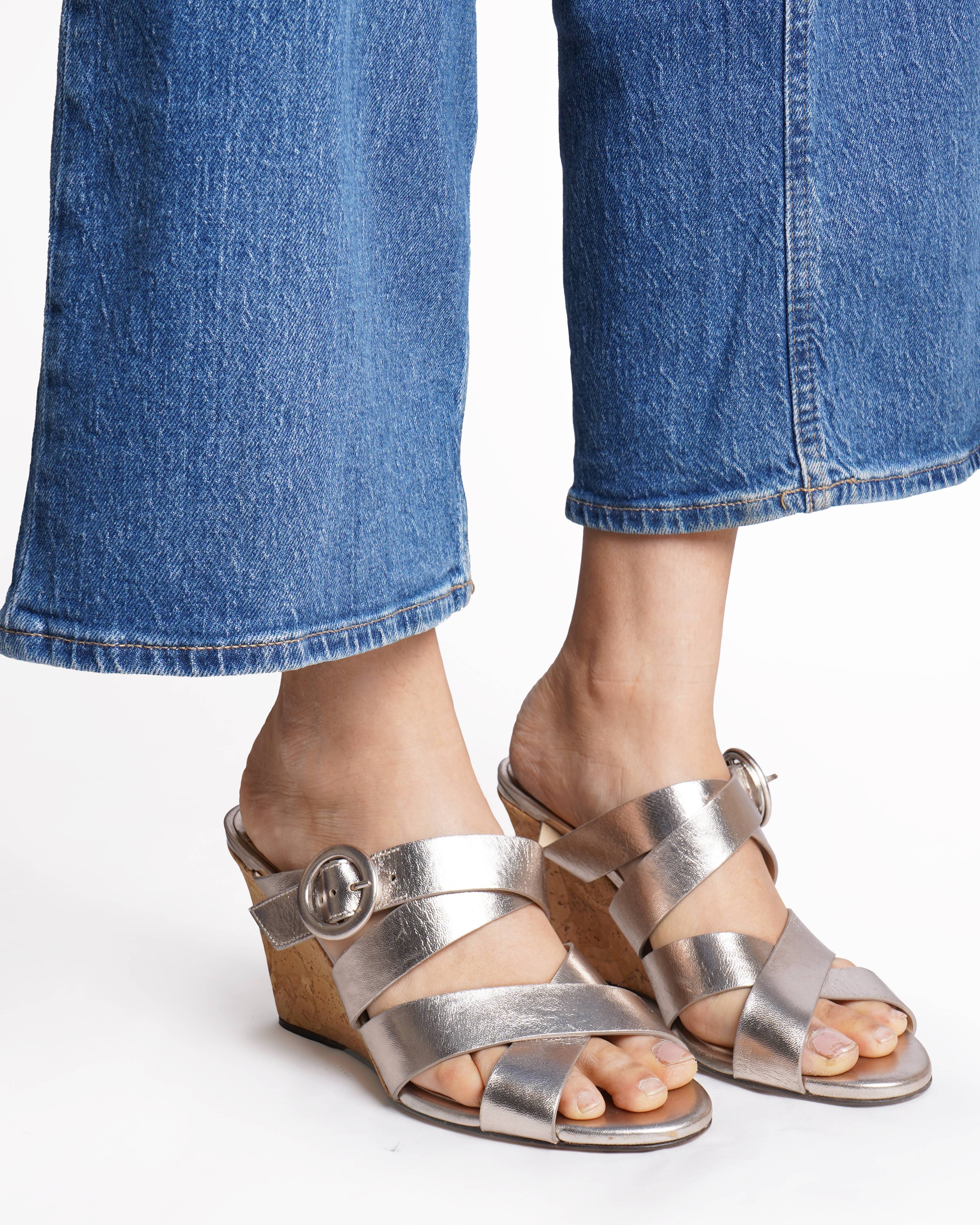Jimmy Choo Romy Leather Wedge Sandals