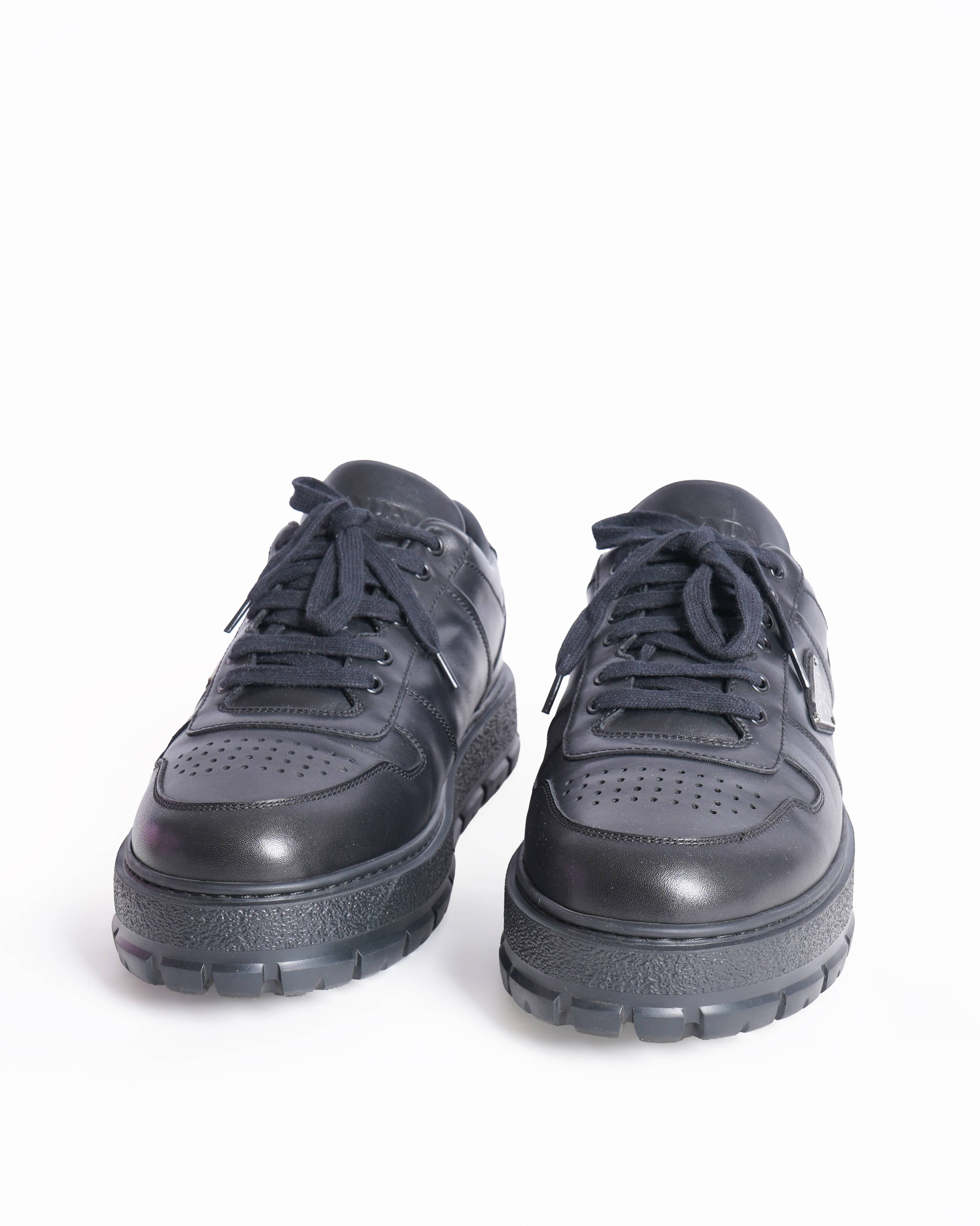 靴 prada black shoes Authentic Pre-Loved My Alamri Prada Black Calfskin Leather